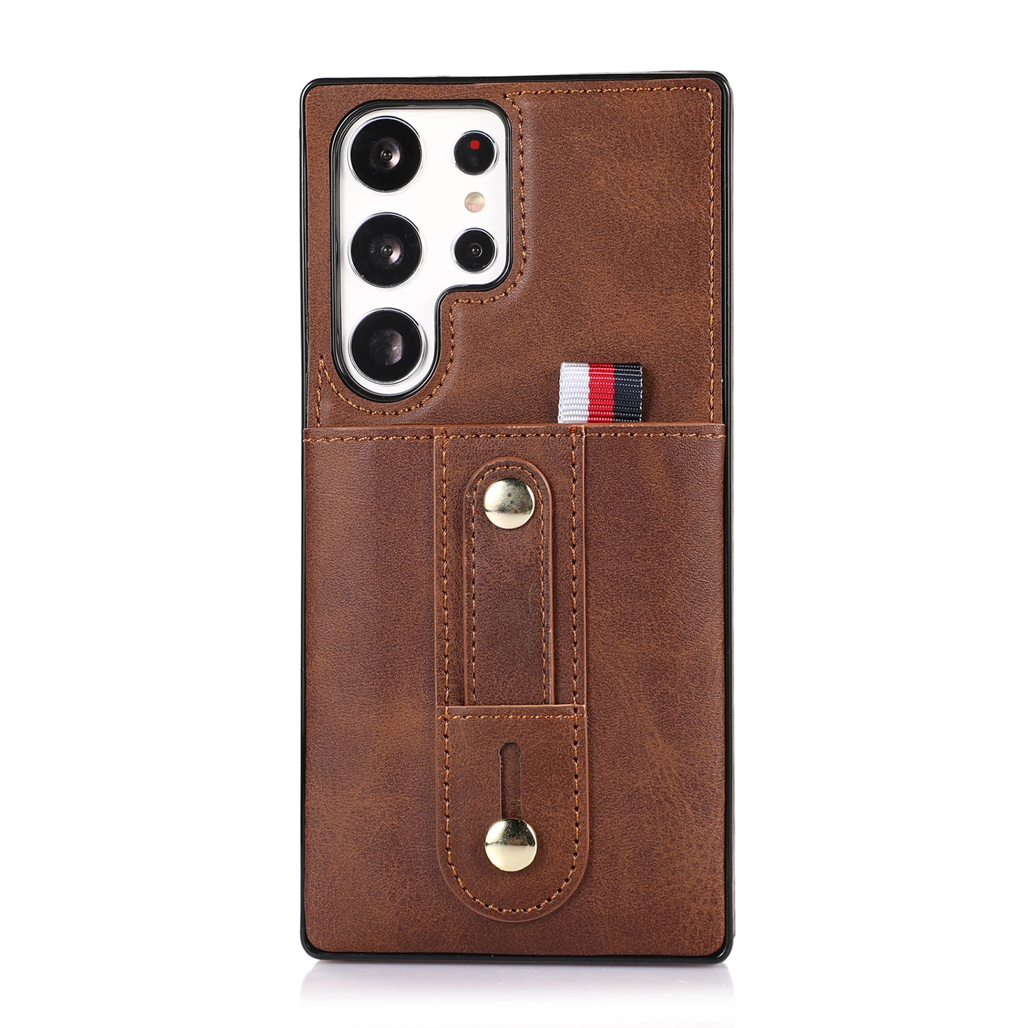 Samsung Galaxy S24 Ultra Shockproof，Anti-Fall Protective Case with Card Slots Ring Buckle Loop Strap Wallet Kickstand Cover
