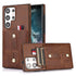Samsung Galaxy S24 Ultra Shockproof，Anti-Fall Protective Case with Card Slots Ring Buckle Loop Strap Wallet Kickstand Cover