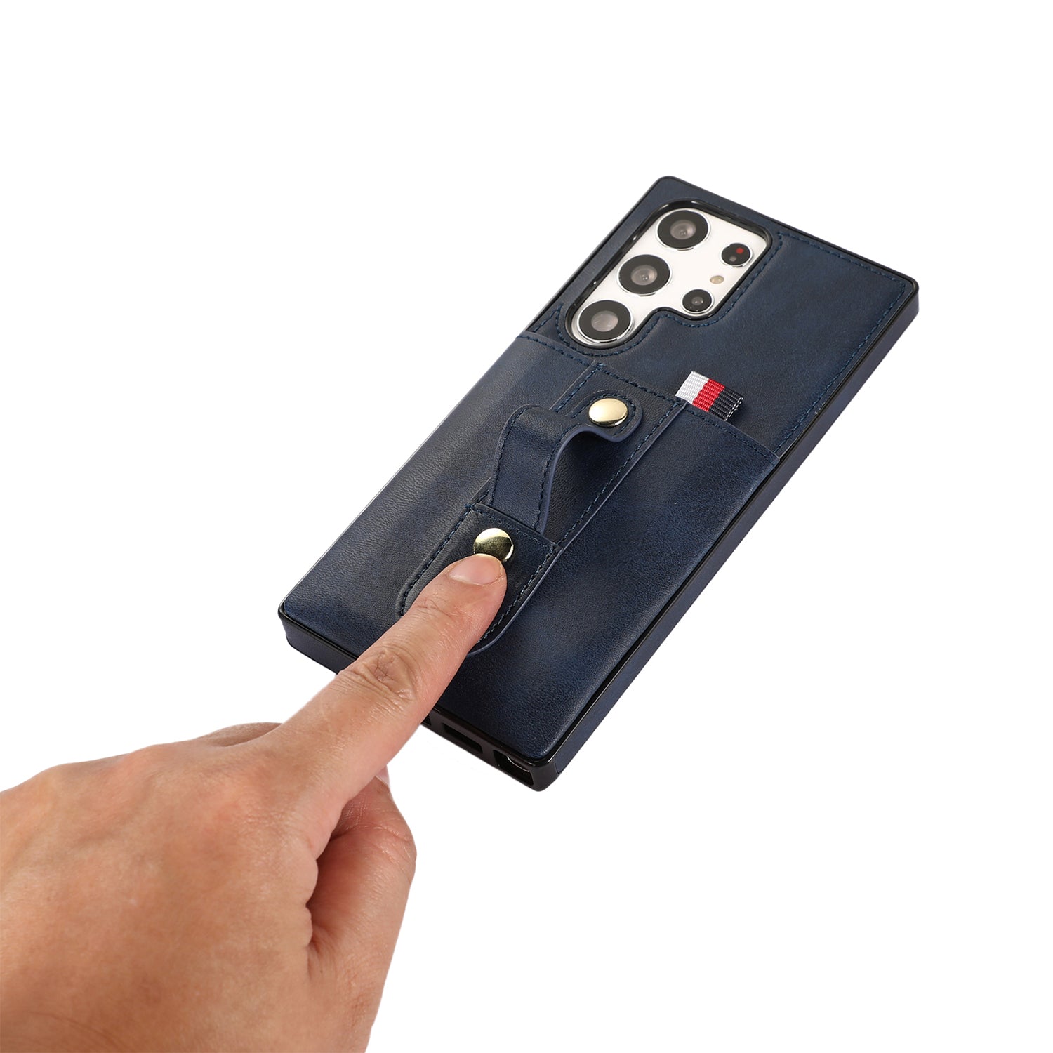 Samsung Galaxy S24 Ultra Shockproof，Anti-Fall Protective Case with Card Slots Ring Buckle Loop Strap Wallet Kickstand Cover