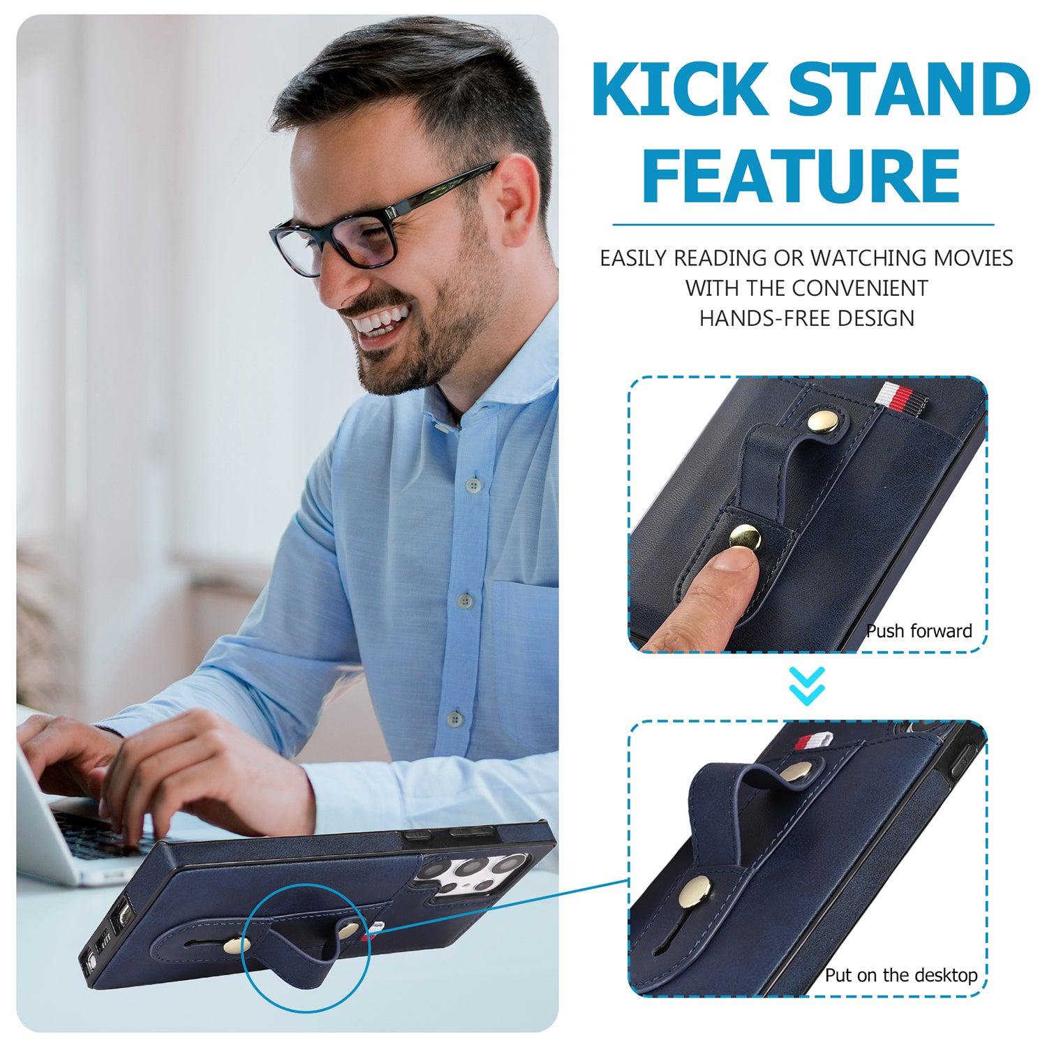 Samsung Galaxy S24 Ultra Shockproof，Anti-Fall Protective Case with Card Slots Ring Buckle Loop Strap Wallet Kickstand Cover
