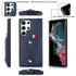 Samsung Galaxy S24 Ultra Shockproof，Anti-Fall Protective Case with Card Slots Ring Buckle Loop Strap Wallet Kickstand Cover