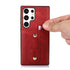 Samsung Galaxy S24 Ultra Shockproof，Anti-Fall Protective Case with Card Slots Ring Buckle Loop Strap Wallet Kickstand Cover
