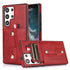 Samsung Galaxy S24 Ultra Shockproof，Anti-Fall Protective Case with Card Slots Ring Buckle Loop Strap Wallet Kickstand Cover