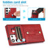 Samsung Galaxy S24 Ultra Shockproof，Anti-Fall Protective Case with Card Slots Ring Buckle Loop Strap Wallet Kickstand Cover