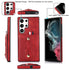 Samsung Galaxy S24 Ultra Shockproof，Anti-Fall Protective Case with Card Slots Ring Buckle Loop Strap Wallet Kickstand Cover
