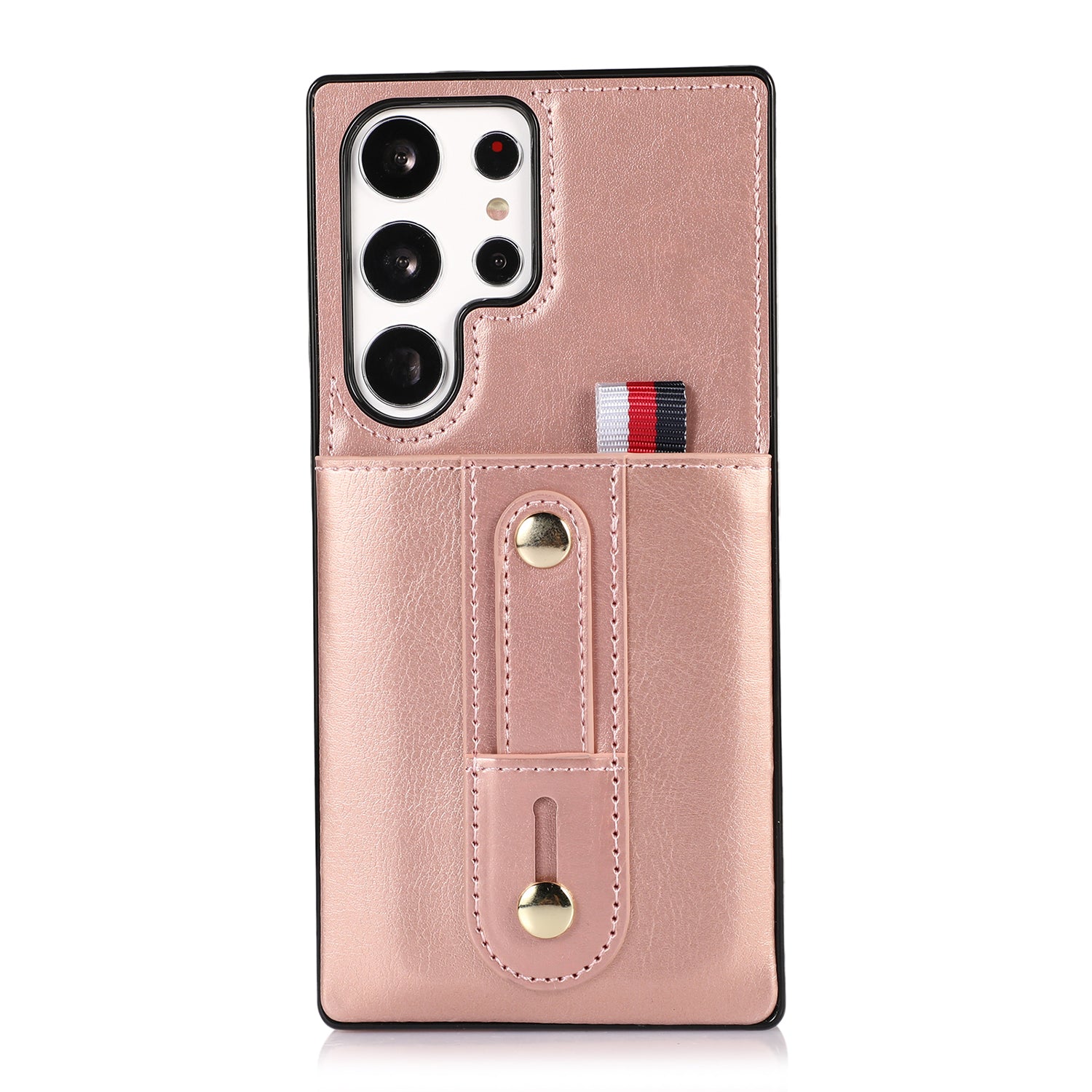Samsung Galaxy S24 Ultra Shockproof，Anti-Fall Protective Case with Card Slots Ring Buckle Loop Strap Wallet Kickstand Cover
