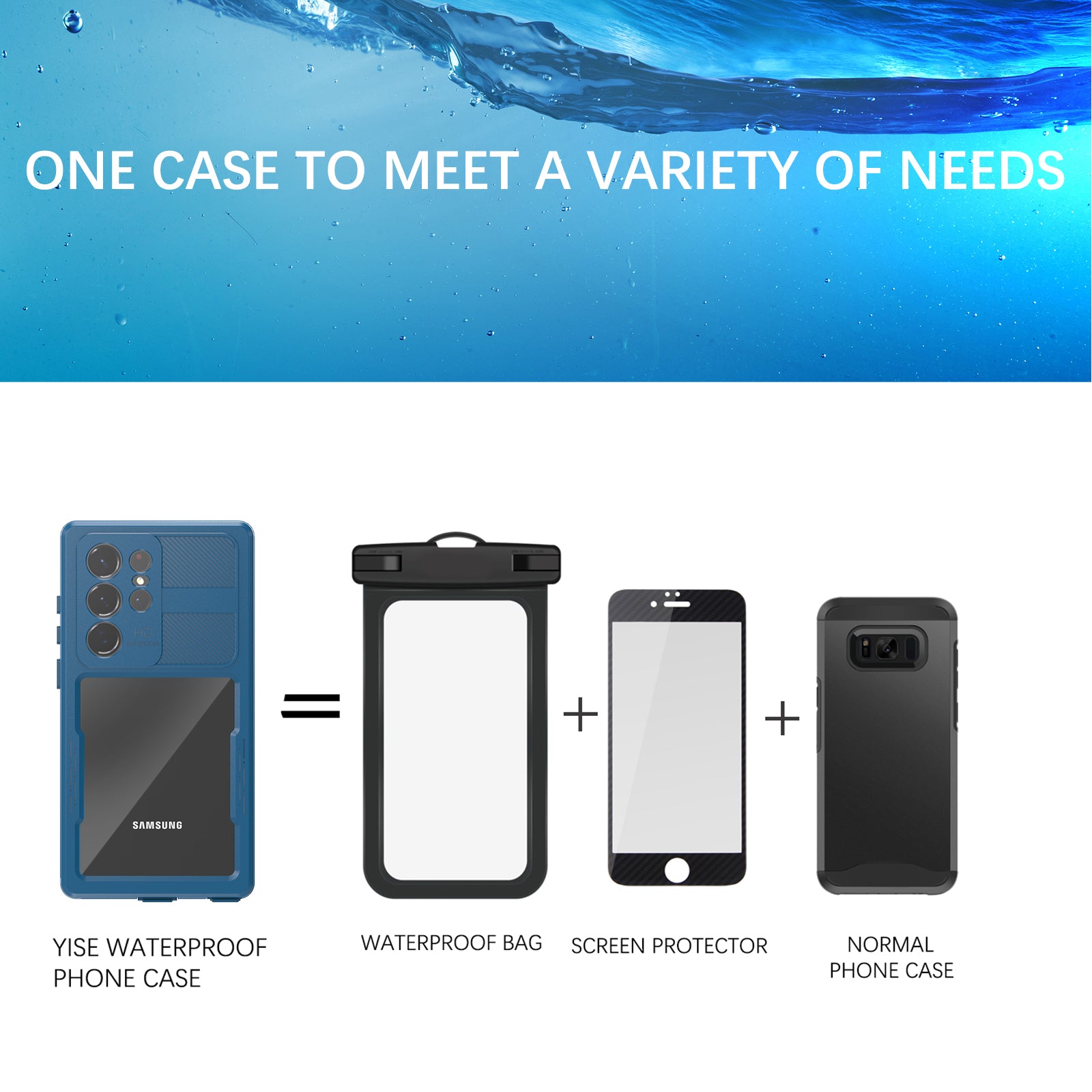 Samsung Galaxy S24 Ultra,360 Full Protective Waterproof Case With Built-in Screen Fingerprint Protector