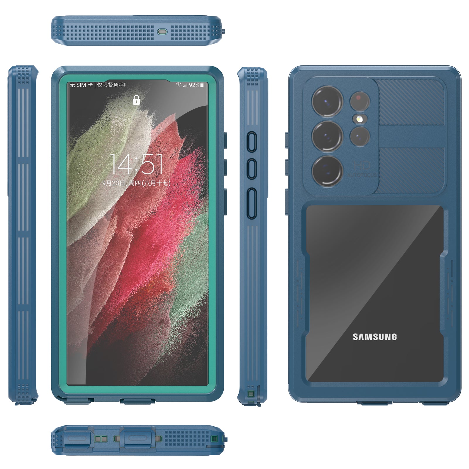 Samsung Galaxy S24 Ultra,360 Full Protective Waterproof Case With Built-in Screen Fingerprint Protector