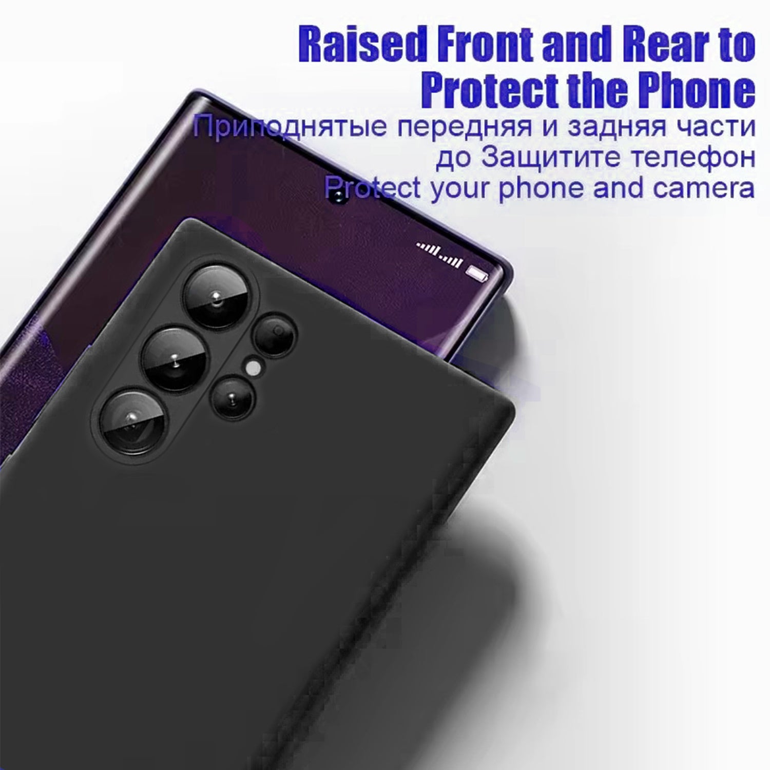 Samsung Galaxy S24 Ultra Soft Silicone Full Camera Protection&Anti-Scratch Microfiber