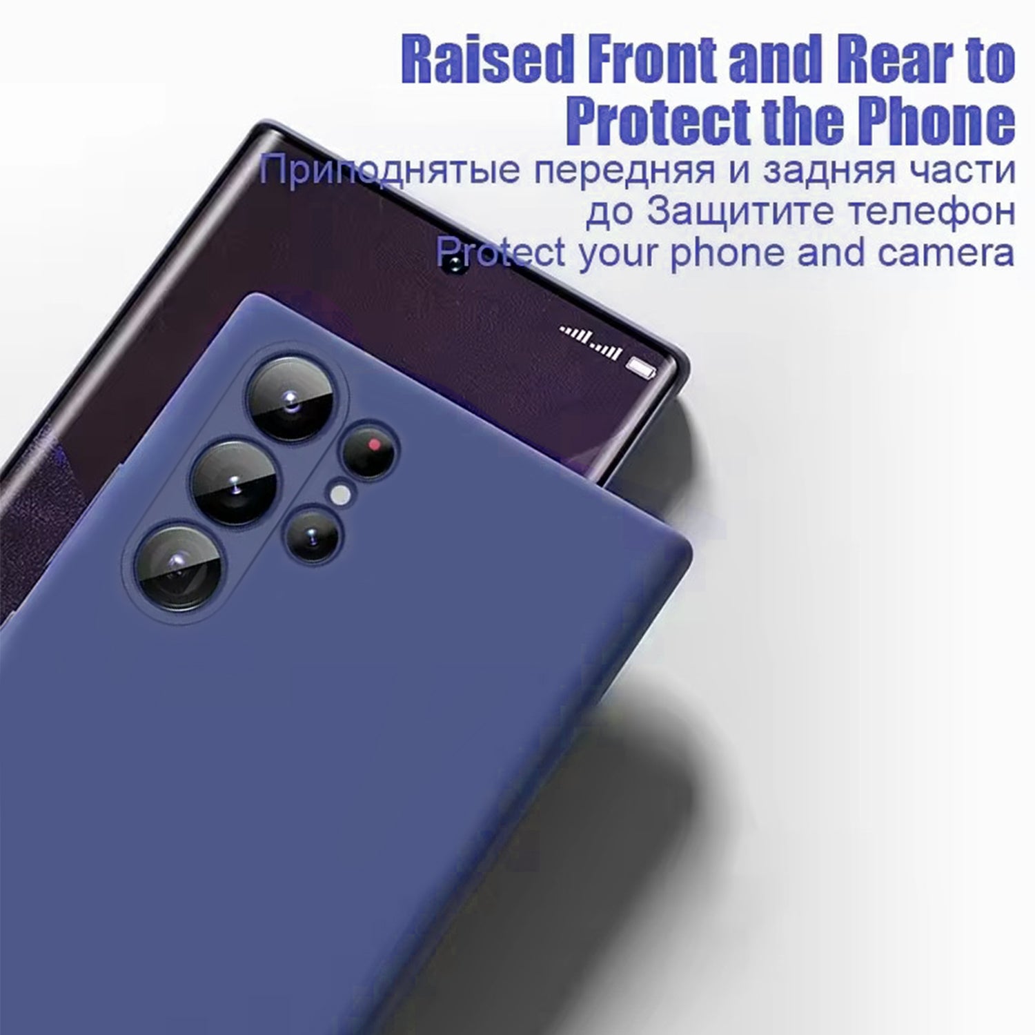 Samsung Galaxy S24 Ultra Soft Silicone Full Camera Protection&Anti-Scratch Microfiber