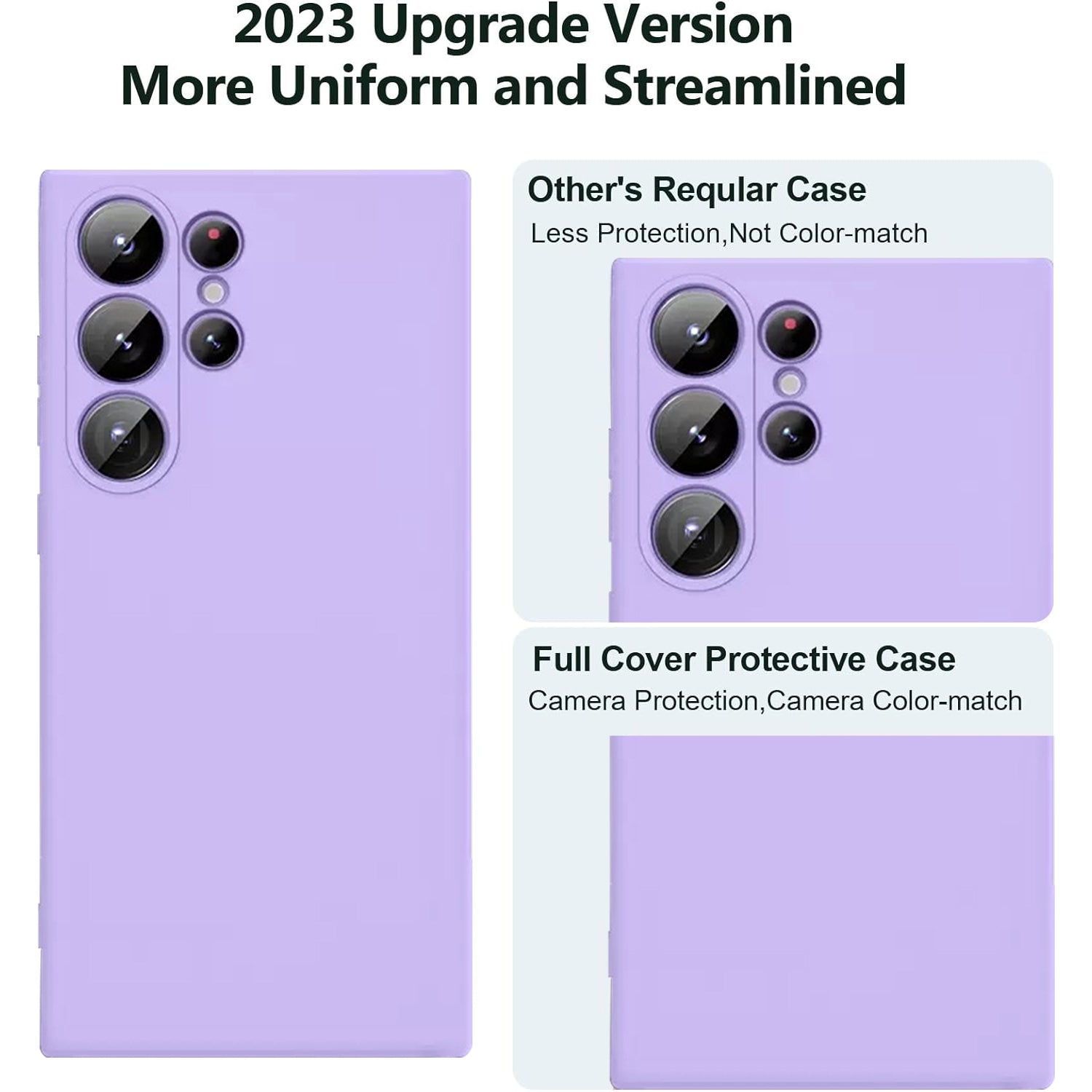 Samsung Galaxy S24 Ultra Soft Silicone Full Camera Protection&Anti-Scratch Microfiber