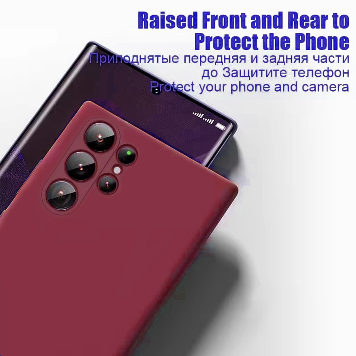 Samsung Galaxy S24 Ultra Soft Silicone Full Camera Protection&Anti-Scratch Microfiber