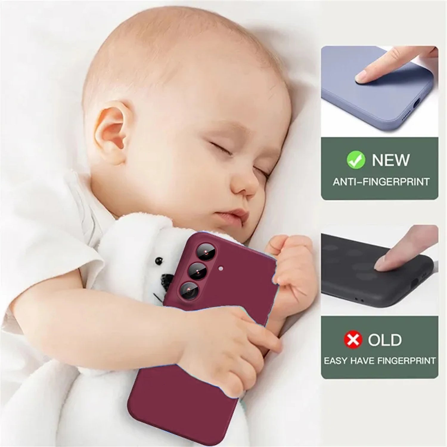 Samsung Galaxy S24 Ultra Soft Silicone Full Camera Protection&Anti-Scratch Microfiber