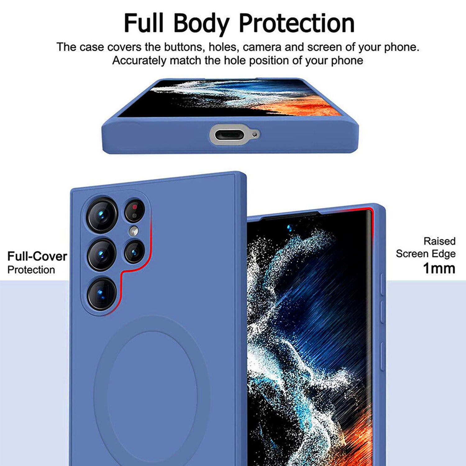 Samsung Galaxy S24 Ultra Liquid Silicone Case Cover Magnetic Attraction Wireless Charging