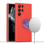 Samsung Galaxy S24 Ultra Liquid Silicone Case Cover Magnetic Attraction Wireless Charging