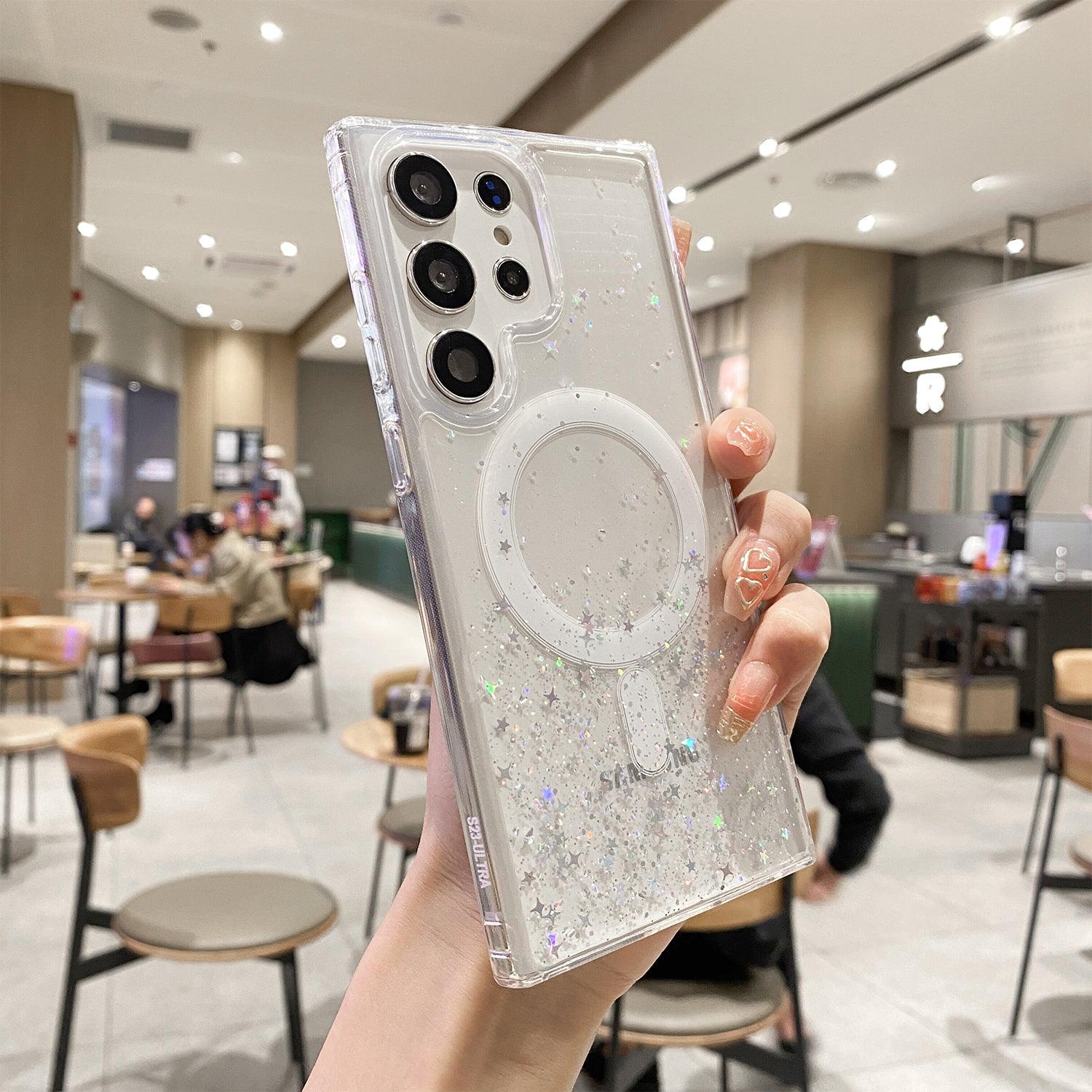 Samsung Galaxy S24 Ultra Luxury Sparkly Cover for , Clear Shockproof Silicone Bumper Case