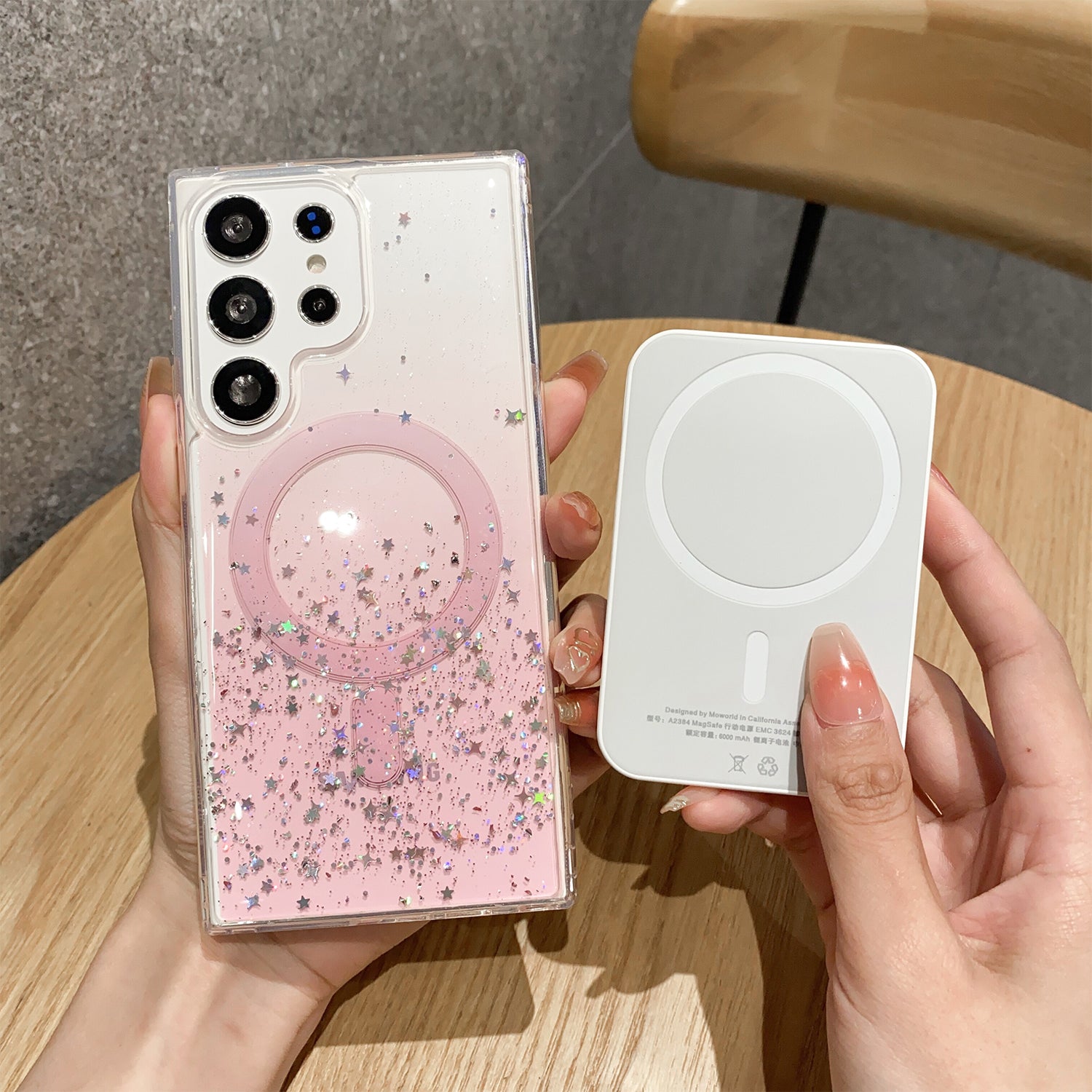 Samsung Galaxy S24 Ultra Luxury Sparkly Cover for , Clear Shockproof Silicone Bumper Case