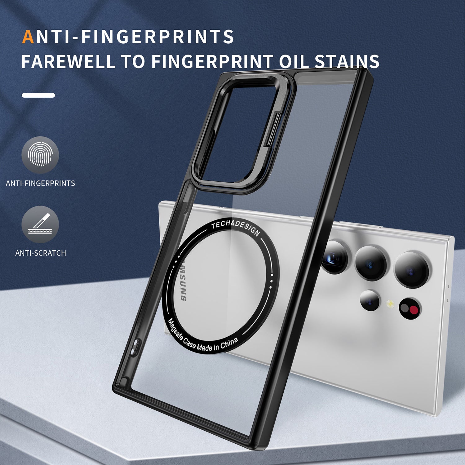 Samsung Galaxy S24 Ultra Rotating Metal Frame Magnetic Phone Case