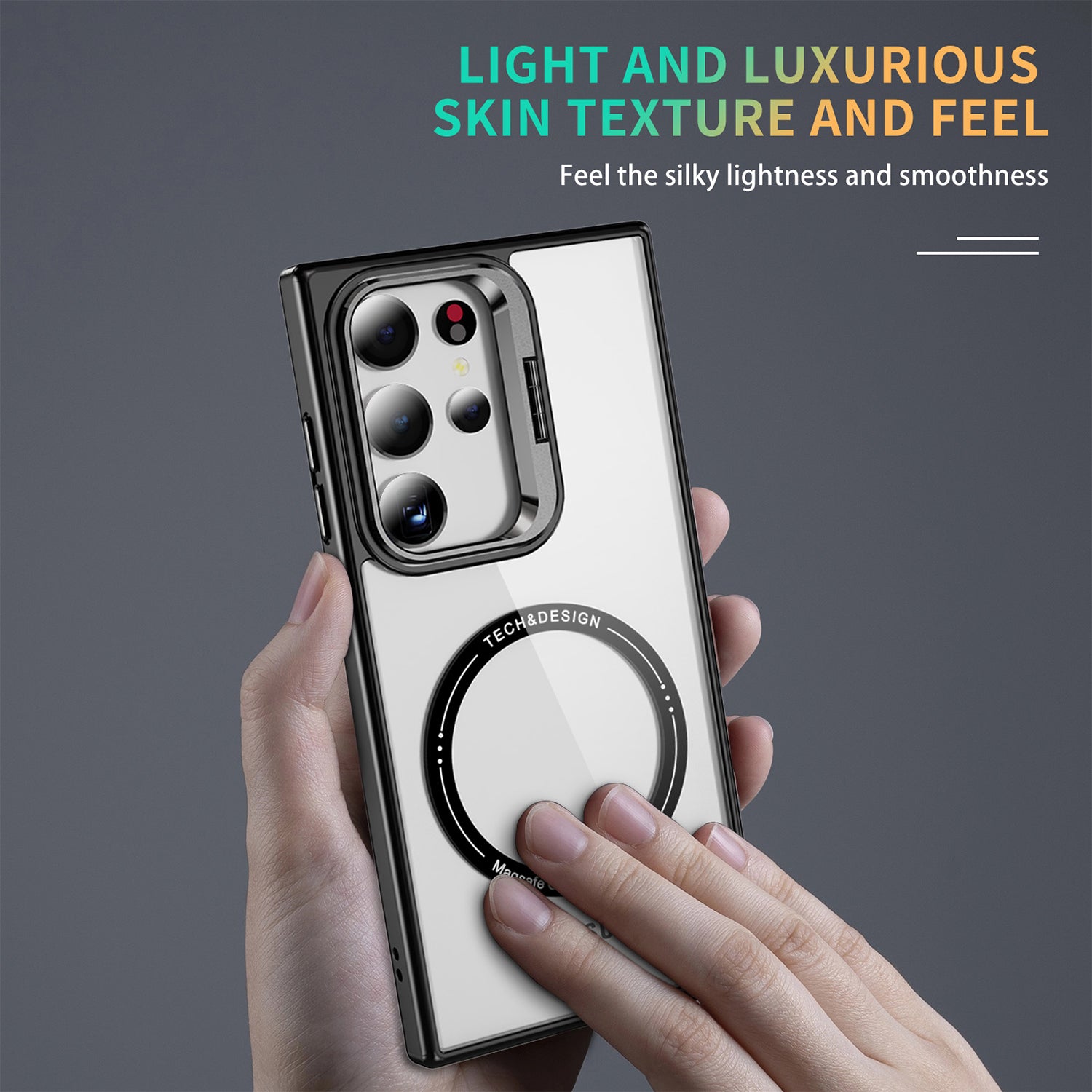 Samsung Galaxy S24 Ultra Rotating Metal Frame Magnetic Phone Case
