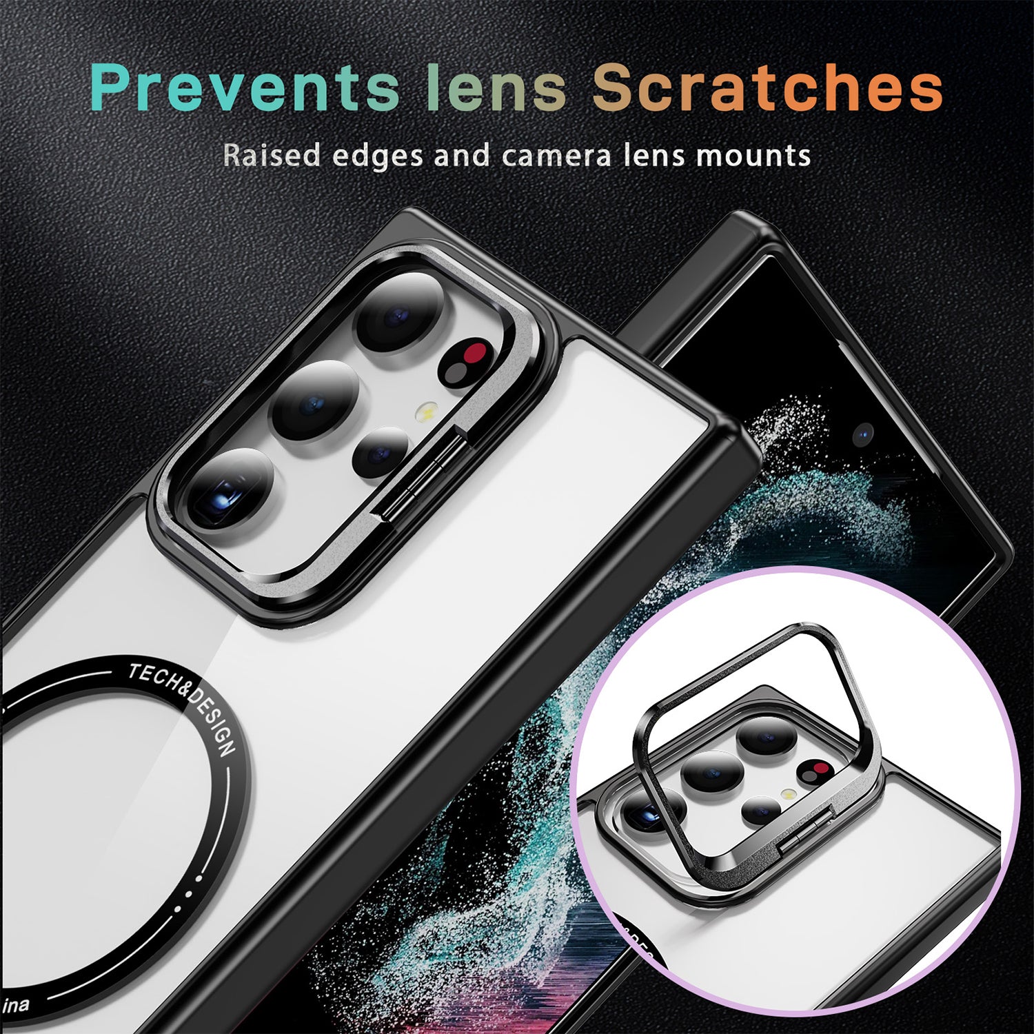 Samsung Galaxy S24 Ultra Rotating Metal Frame Magnetic Phone Case