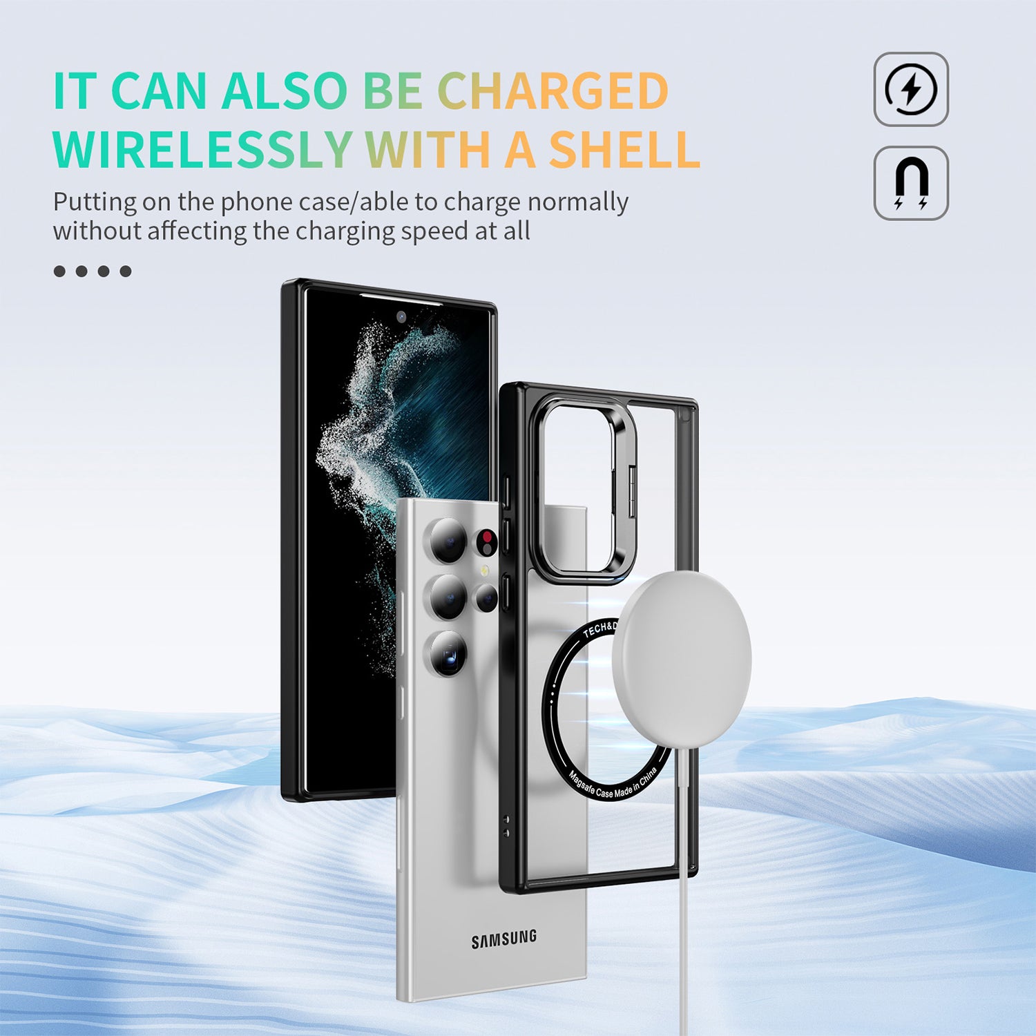 Samsung Galaxy S24 Ultra Rotating Metal Frame Magnetic Phone Case