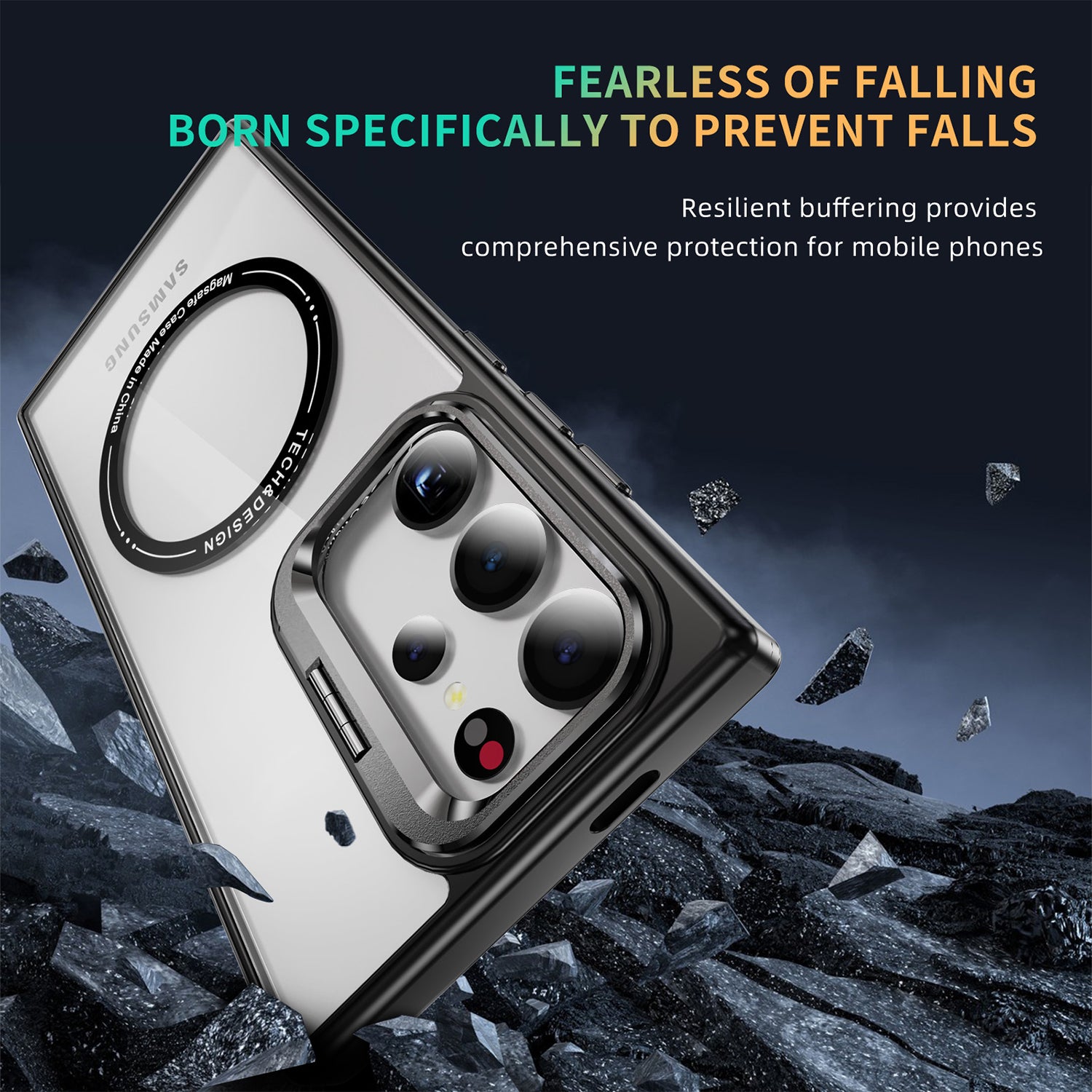 Samsung Galaxy S24 Ultra Rotating Metal Frame Magnetic Phone Case