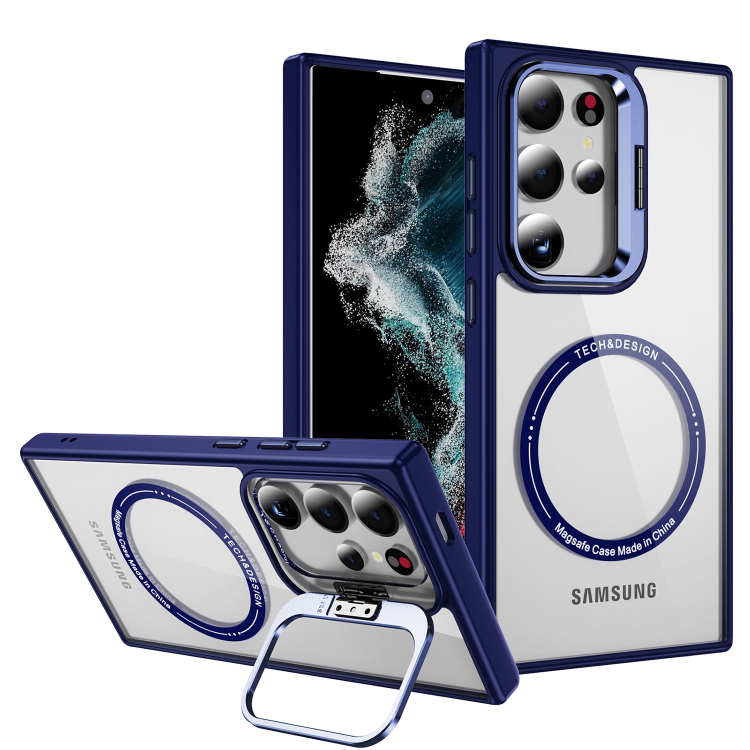 Samsung Galaxy S24 Ultra Rotating Metal Frame Magnetic Phone Case