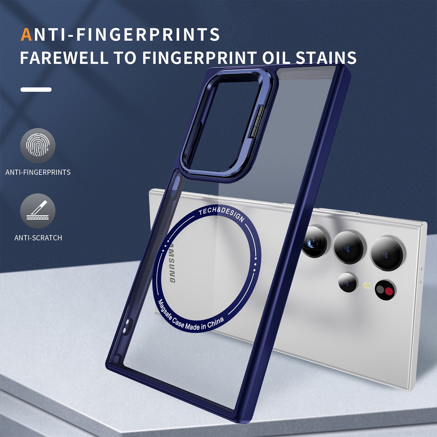 Samsung Galaxy S24 Ultra Rotating Metal Frame Magnetic Phone Case
