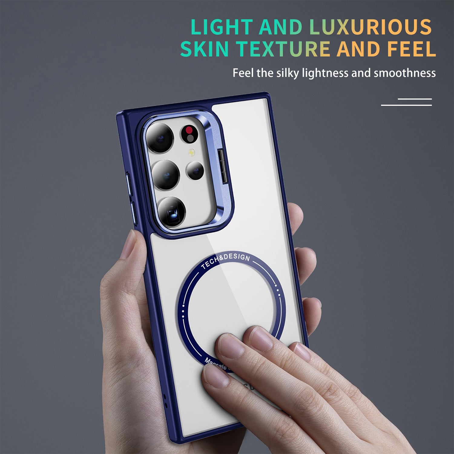 Samsung Galaxy S24 Ultra Rotating Metal Frame Magnetic Phone Case
