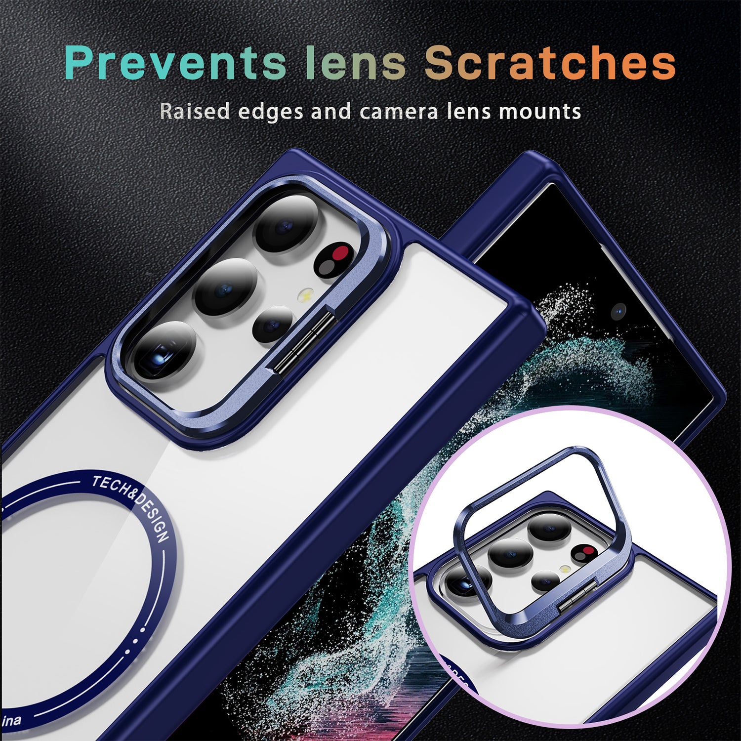 Samsung Galaxy S24 Ultra Rotating Metal Frame Magnetic Phone Case
