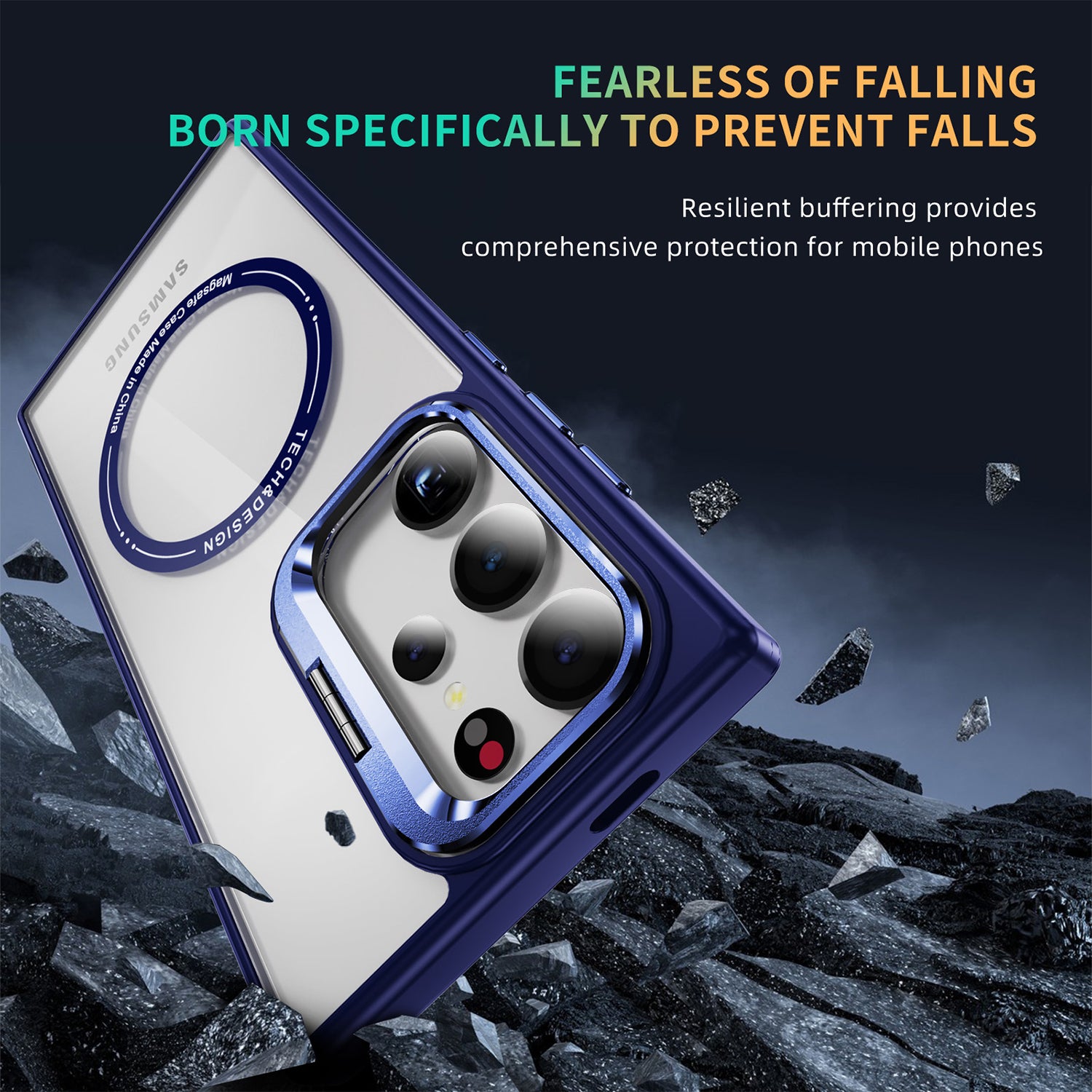 Samsung Galaxy S24 Ultra Rotating Metal Frame Magnetic Phone Case