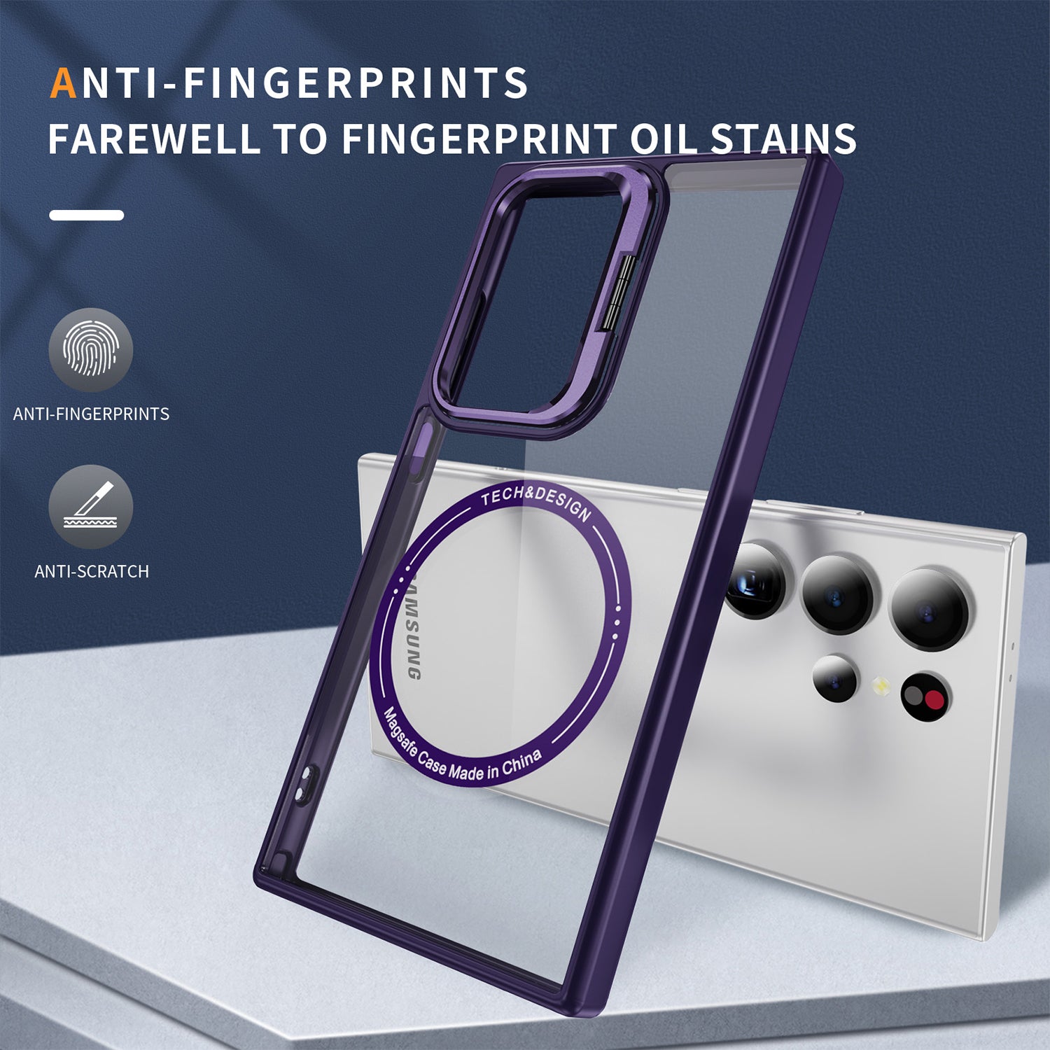 Samsung Galaxy S24 Ultra Rotating Metal Frame Magnetic Phone Case