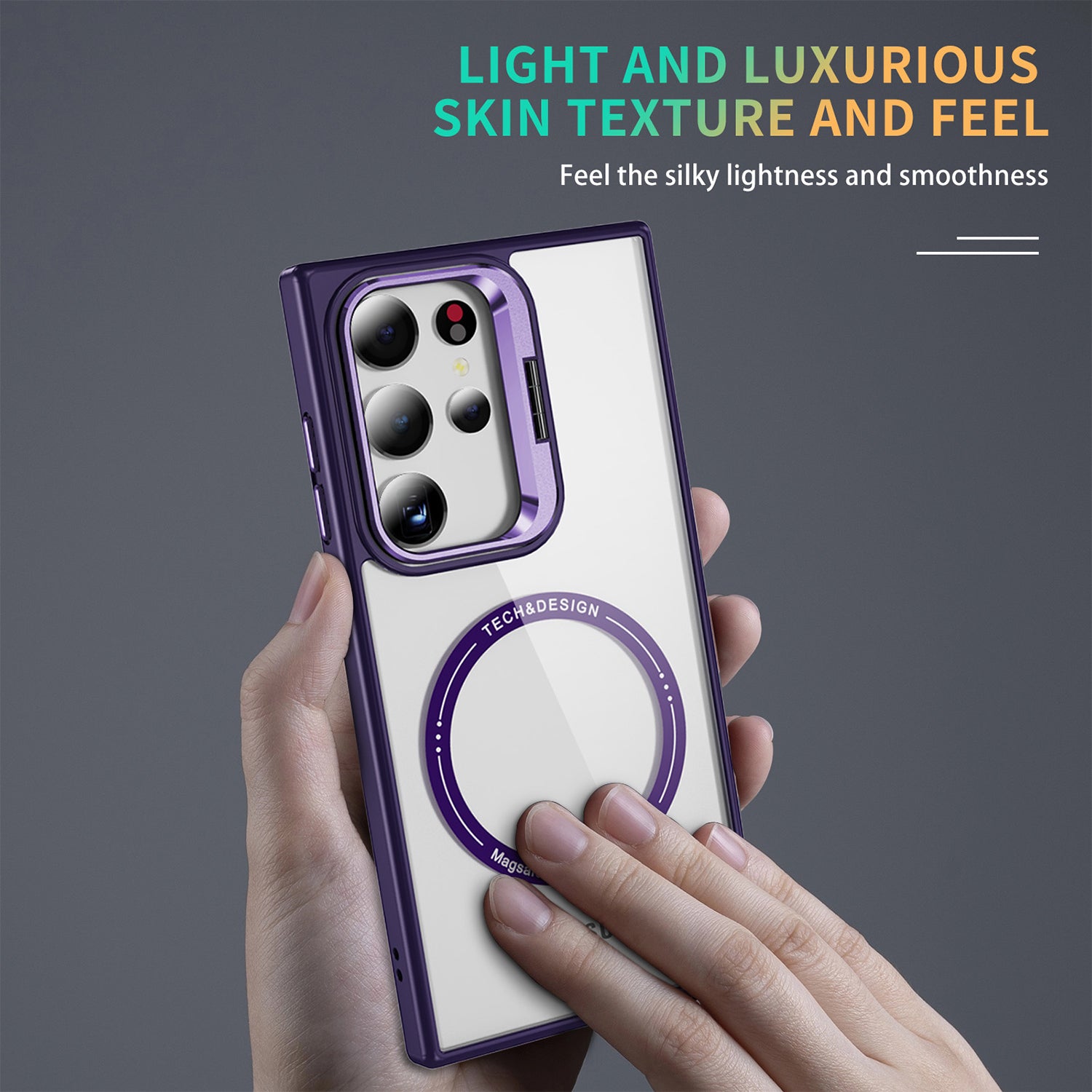 Samsung Galaxy S24 Ultra Rotating Metal Frame Magnetic Phone Case