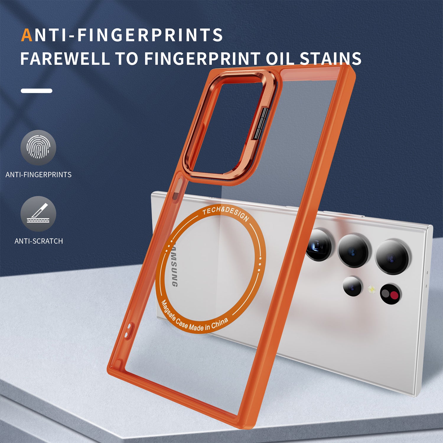Samsung Galaxy S24 Ultra Rotating Metal Frame Magnetic Phone Case