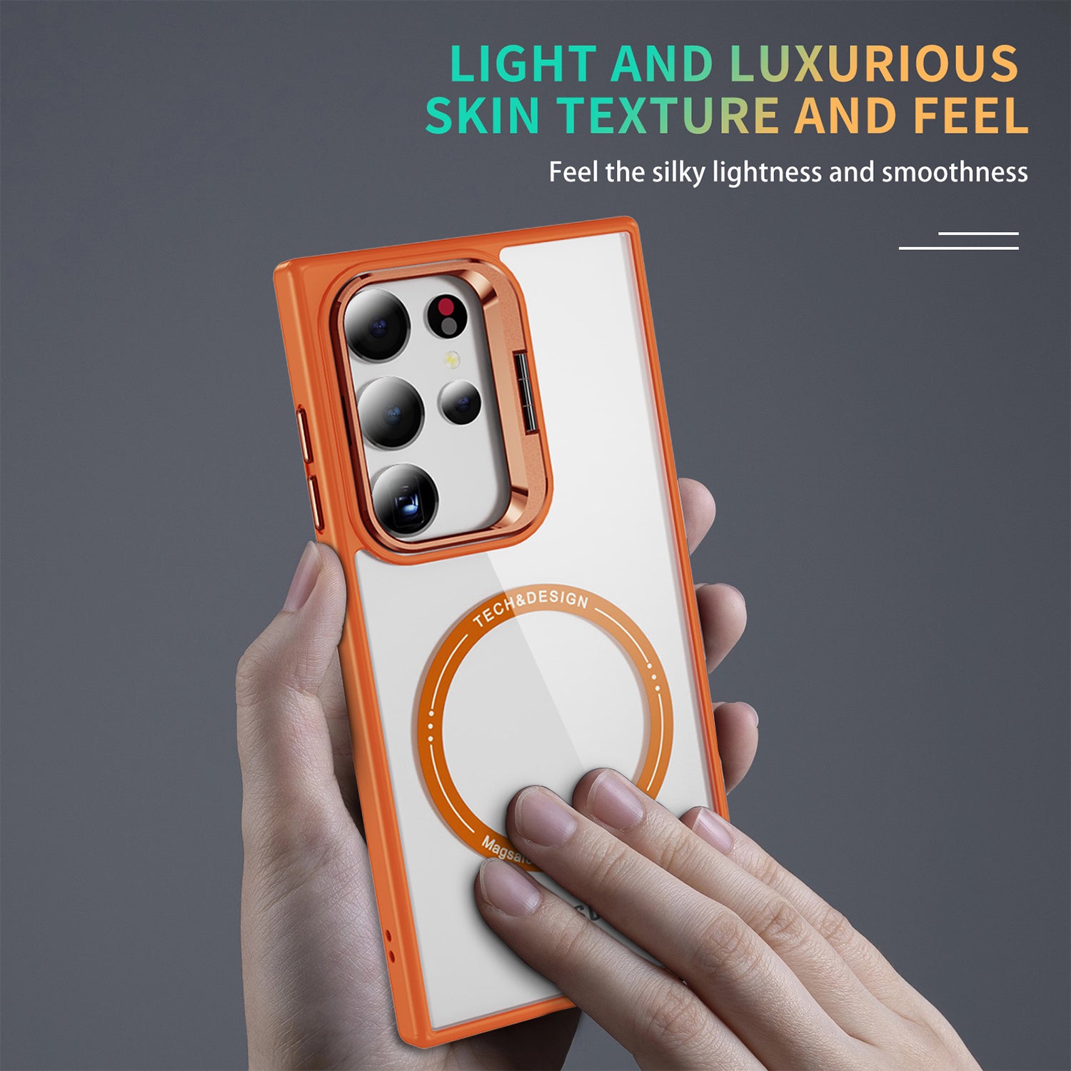Samsung Galaxy S24 Ultra Rotating Metal Frame Magnetic Phone Case