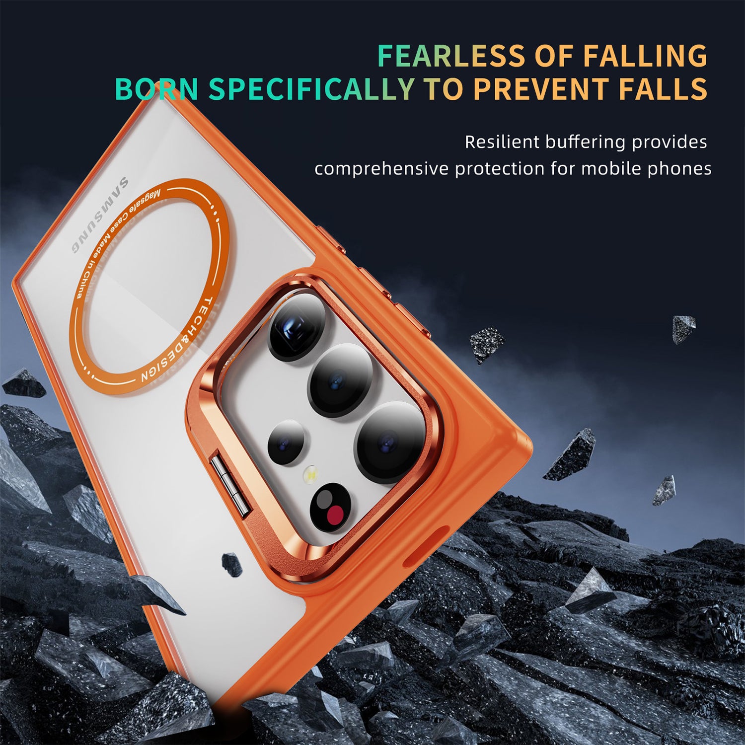 Samsung Galaxy S24 Ultra Rotating Metal Frame Magnetic Phone Case