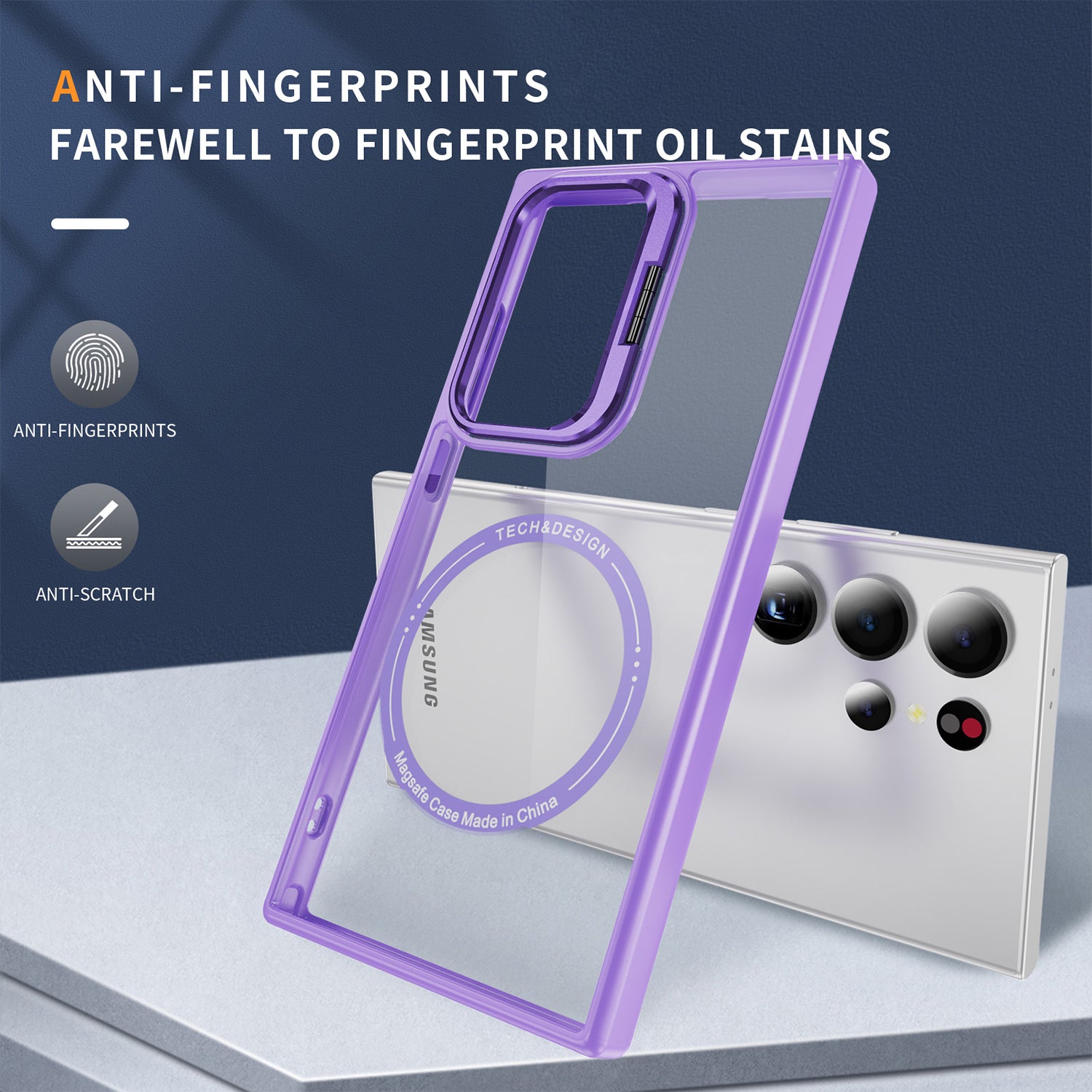 Samsung Galaxy S24 Ultra Rotating Metal Frame Magnetic Phone Case
