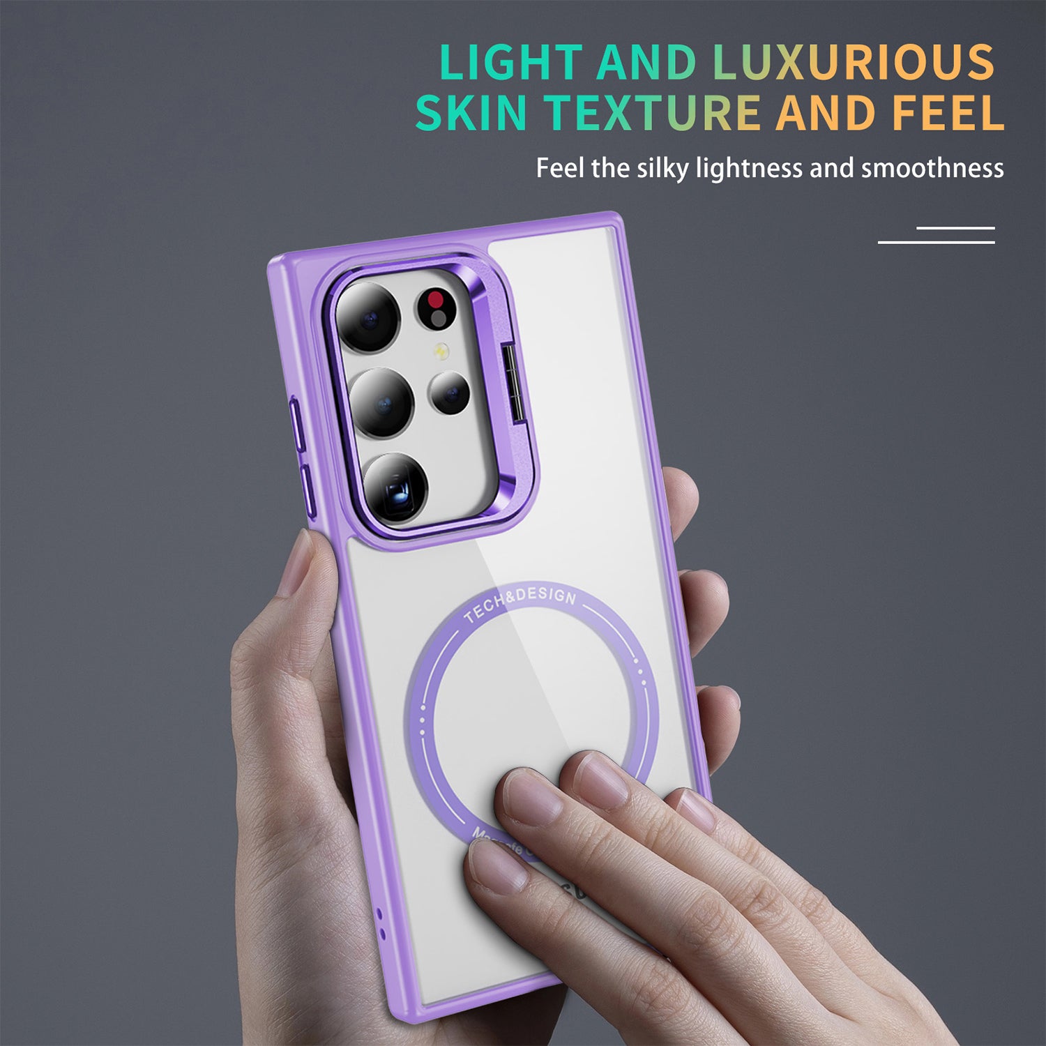 Samsung Galaxy S24 Ultra Rotating Metal Frame Magnetic Phone Case
