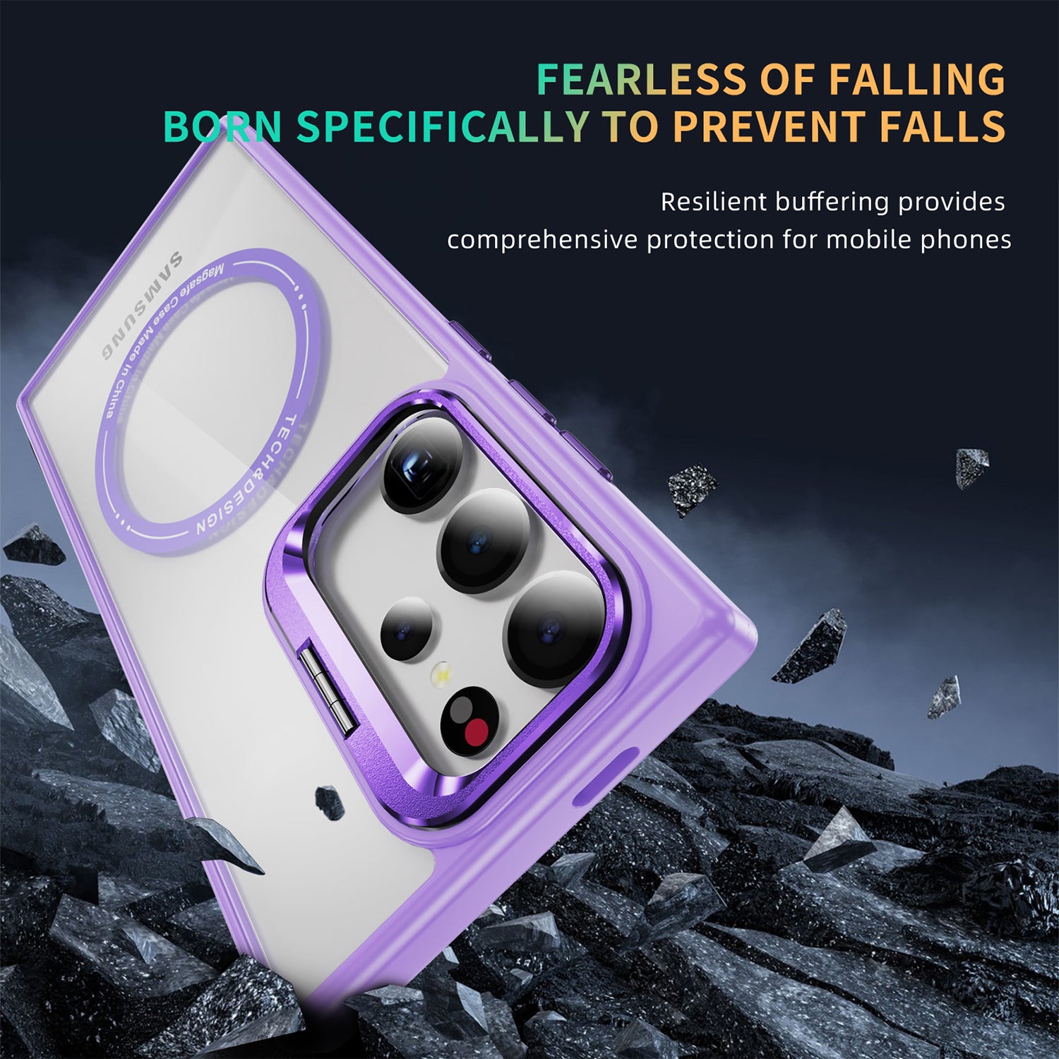 Samsung Galaxy S24 Ultra Rotating Metal Frame Magnetic Phone Case