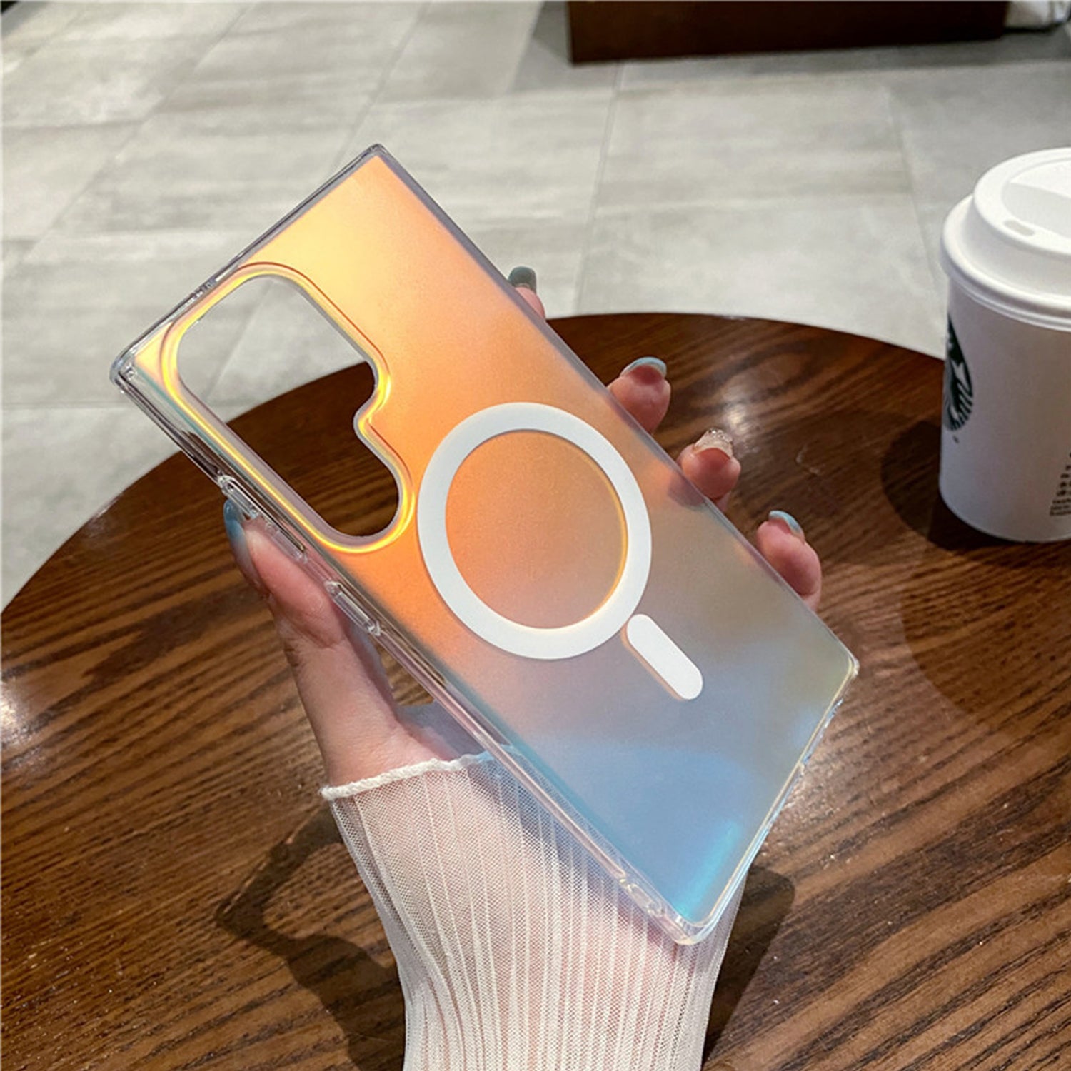 Samsung Galaxy S24 Ultra Magsafe Magnetic attraction Charging Clear Shockproof Colorful Shell Color Changing Protective Cove