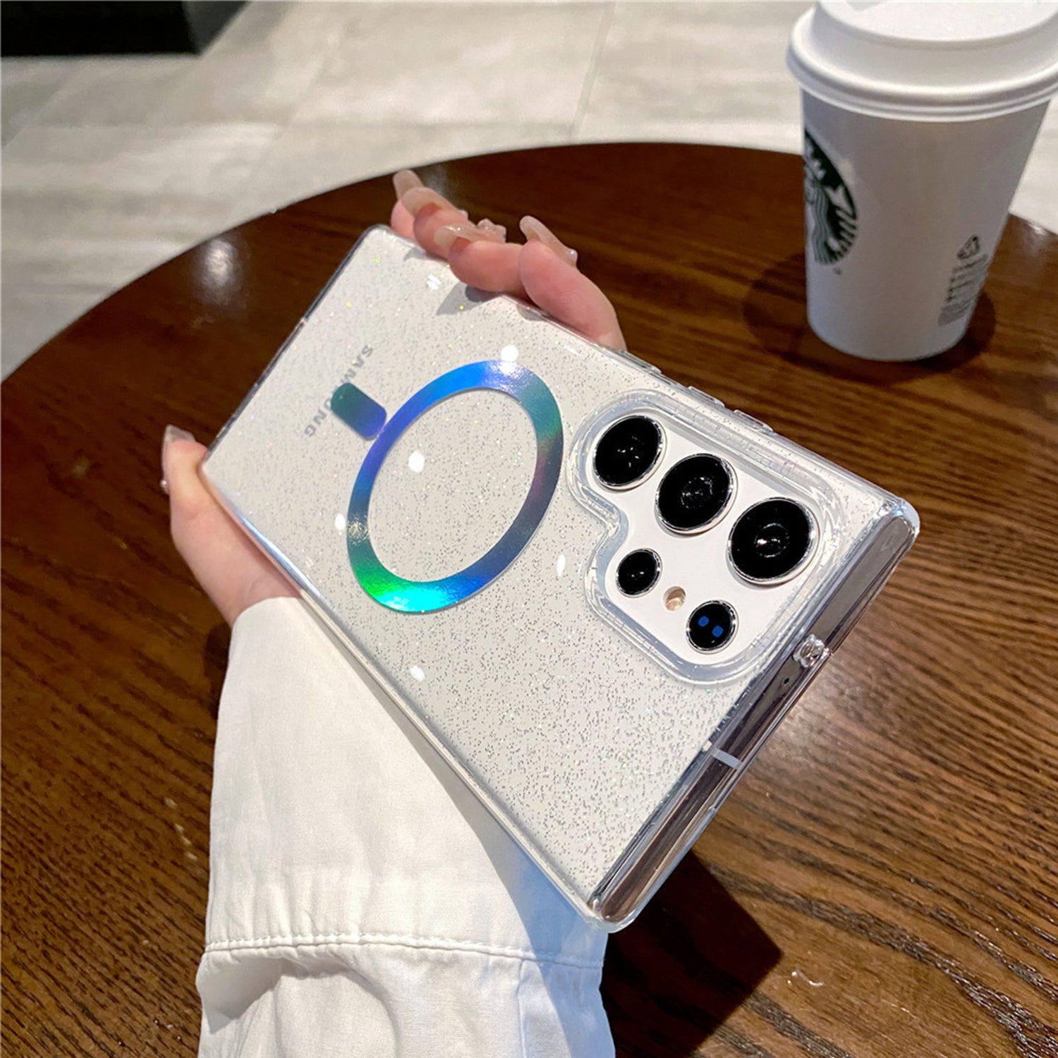 Samsung Galaxy S24 Ultra Magsafe Magnetic attraction Charging Clear Shockproof Colorful Shell Color Changing Protective Cove