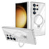 Samsung Galaxy S24 Ultra Transparent Magnetic Attraction Holder Mobile Phone Case
