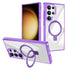 Samsung Galaxy S24 Ultra Transparent Magnetic Attraction Holder Mobile Phone Case