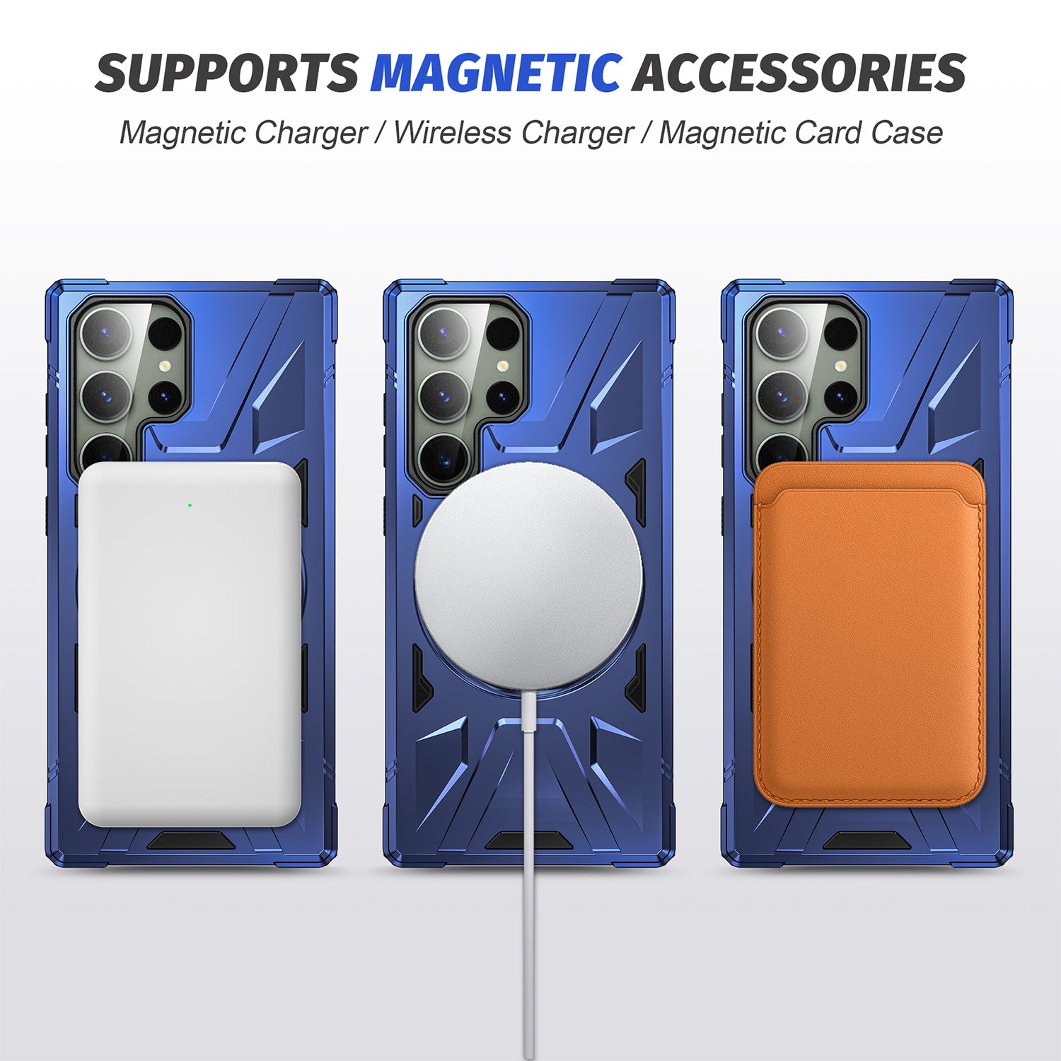Samsung Galaxy S24 Ultra Magnetic with 360 Degree Rotating Ring Stand, Heavy Duty Phone Case