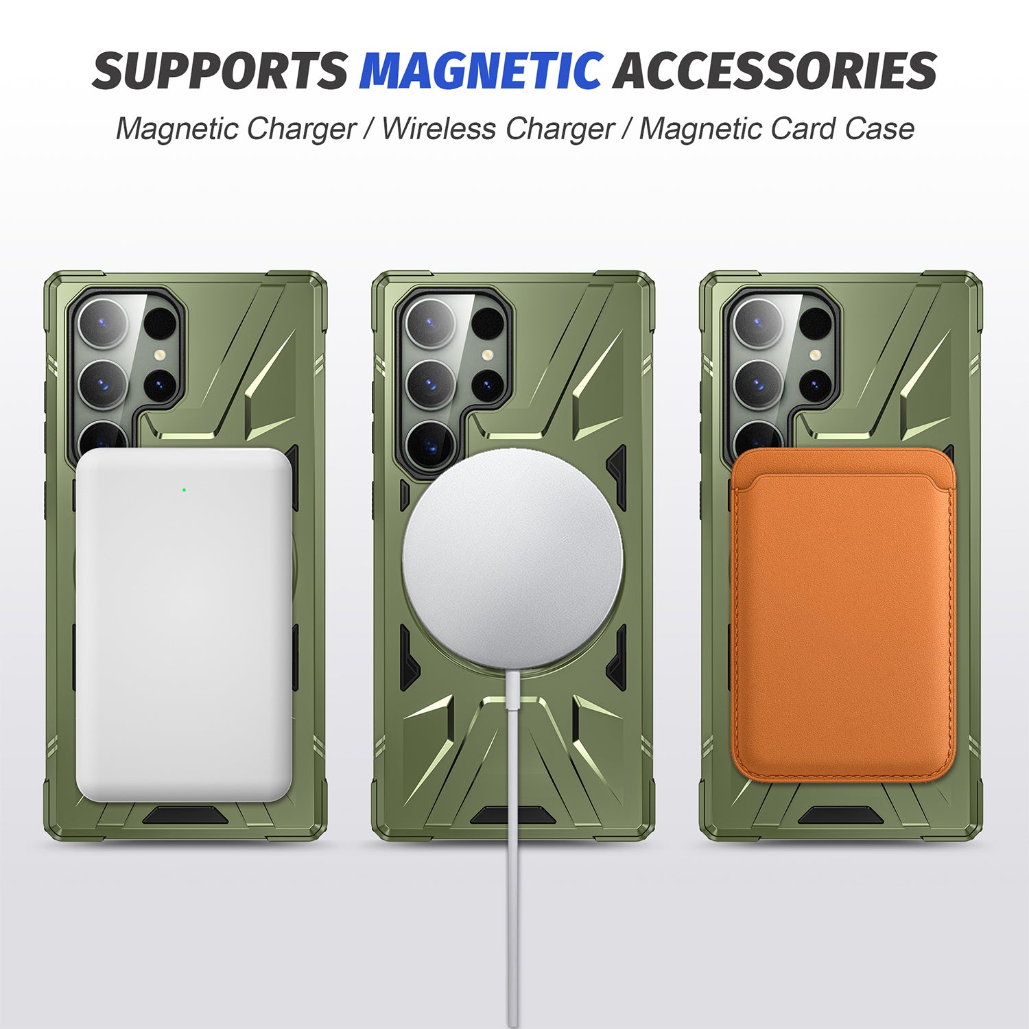 Samsung Galaxy S24 Ultra Magnetic with 360 Degree Rotating Ring Stand, Heavy Duty Phone Case