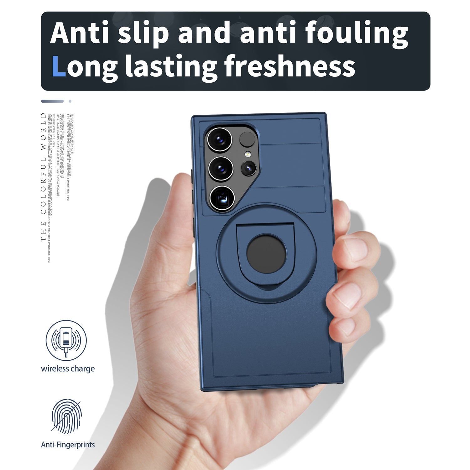 Samsung Galaxy S24 Ultra Magnetic Scratch-Proof PC+TPU Phone Cover with Rotary Kickstand Case