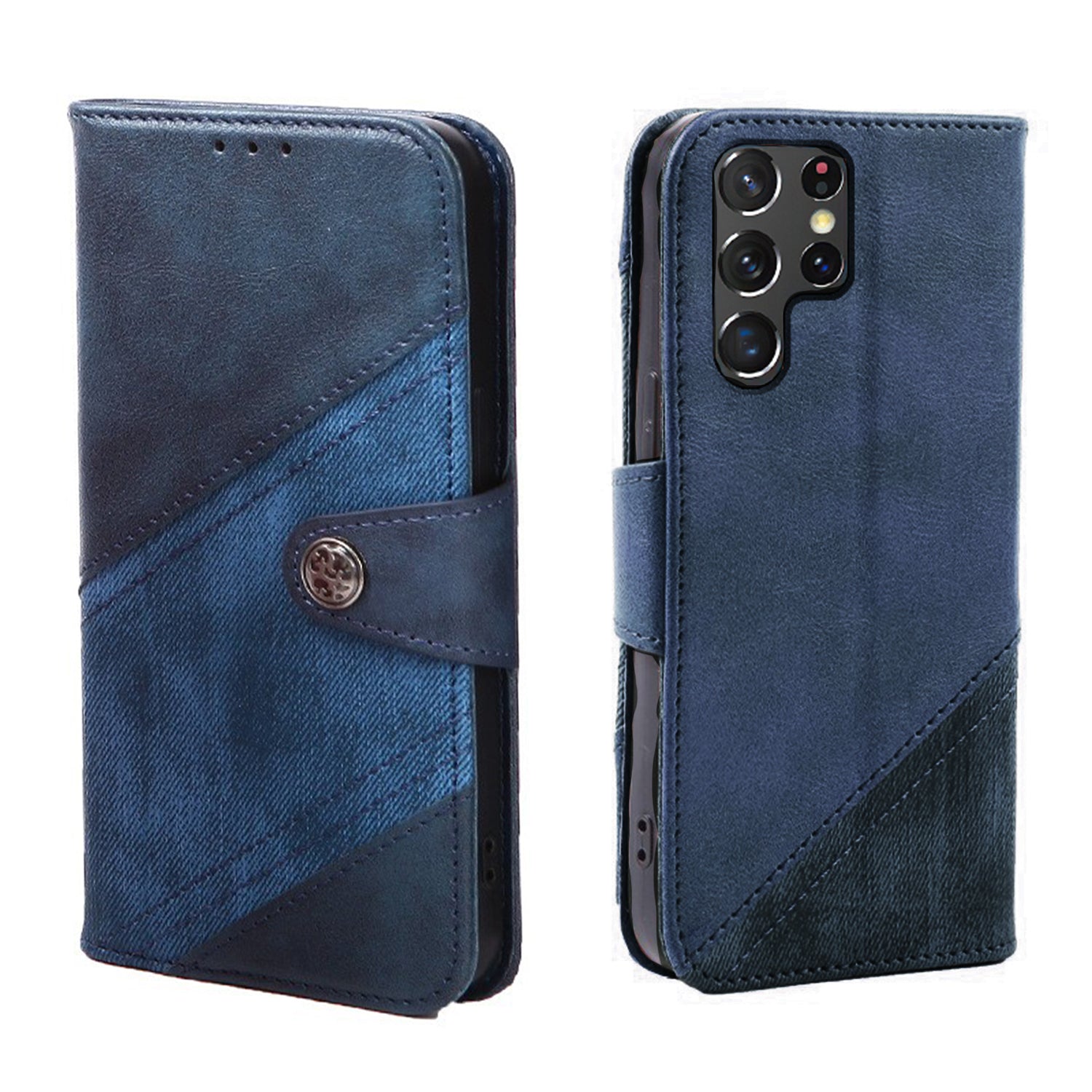 Samsung Galaxy S24 Ultra Texture Splicing Card Slot TPU Leather Phone Case