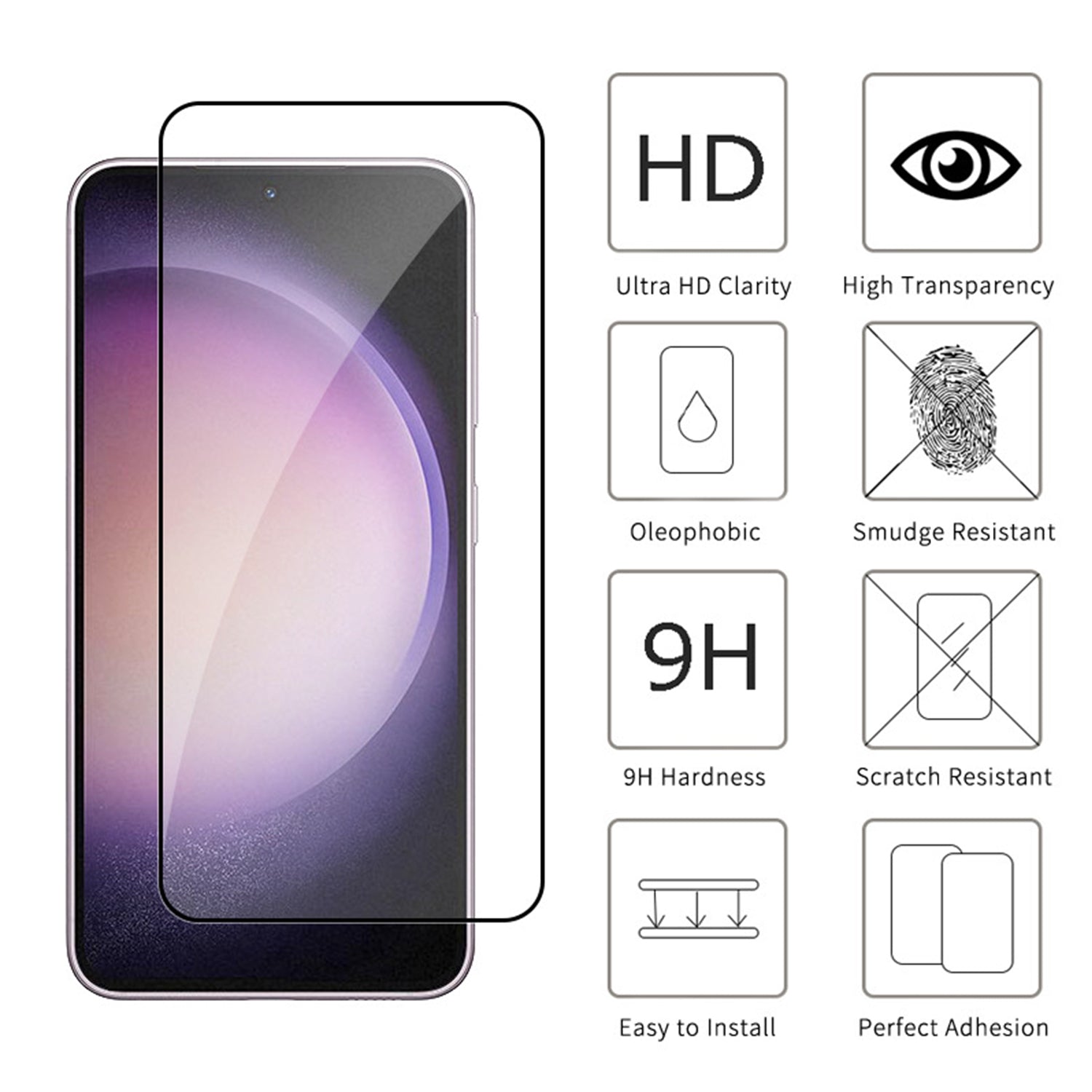 Samsung Galaxy S24 Black 10 Pack Tempered Glass