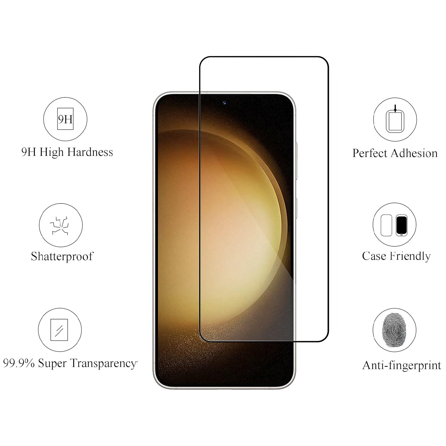 Samsung Galaxy S24 Plus Black 10 Pack Tempered Glass