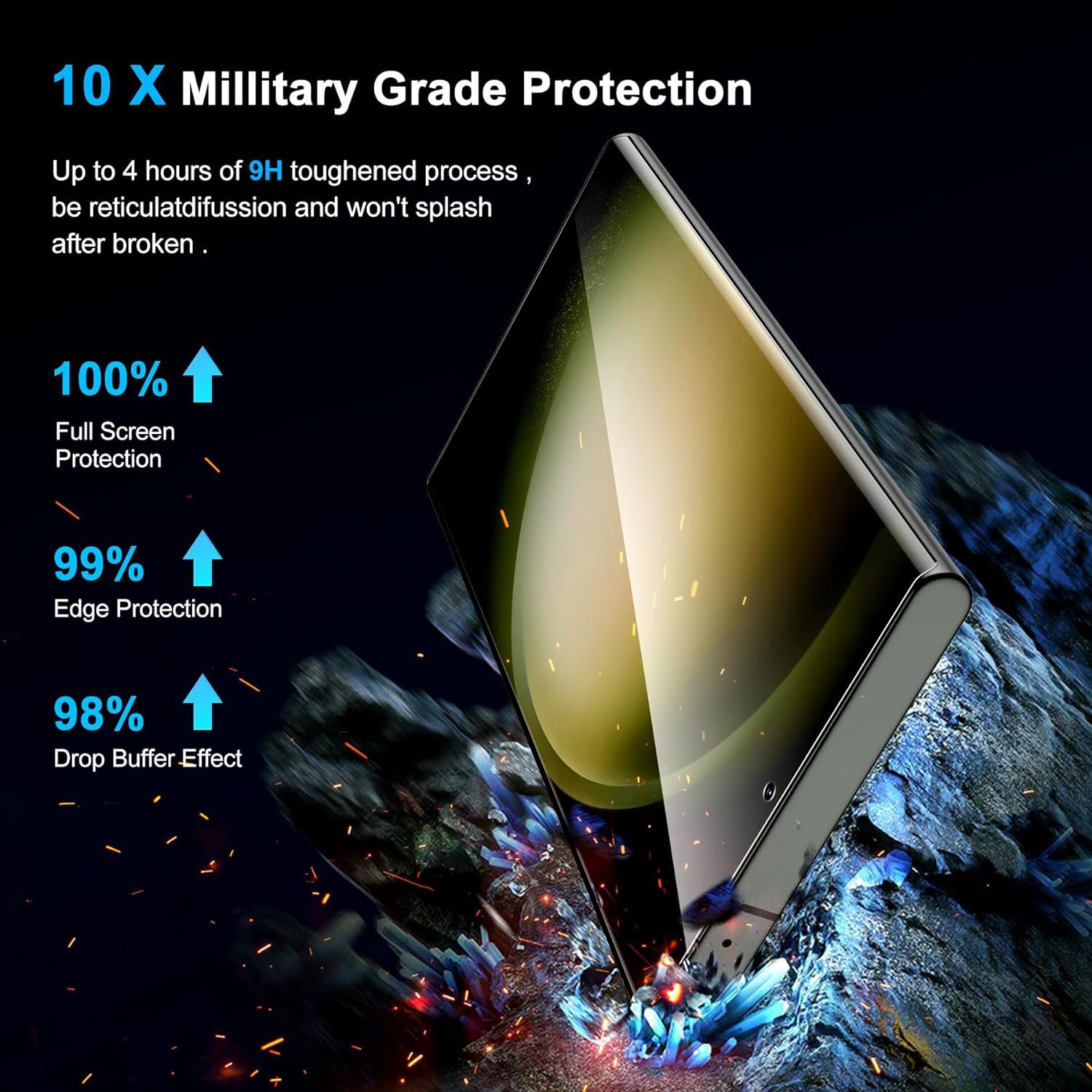 Samsung Galaxy S24 Ultra Black 10 Pack Tempered Glass